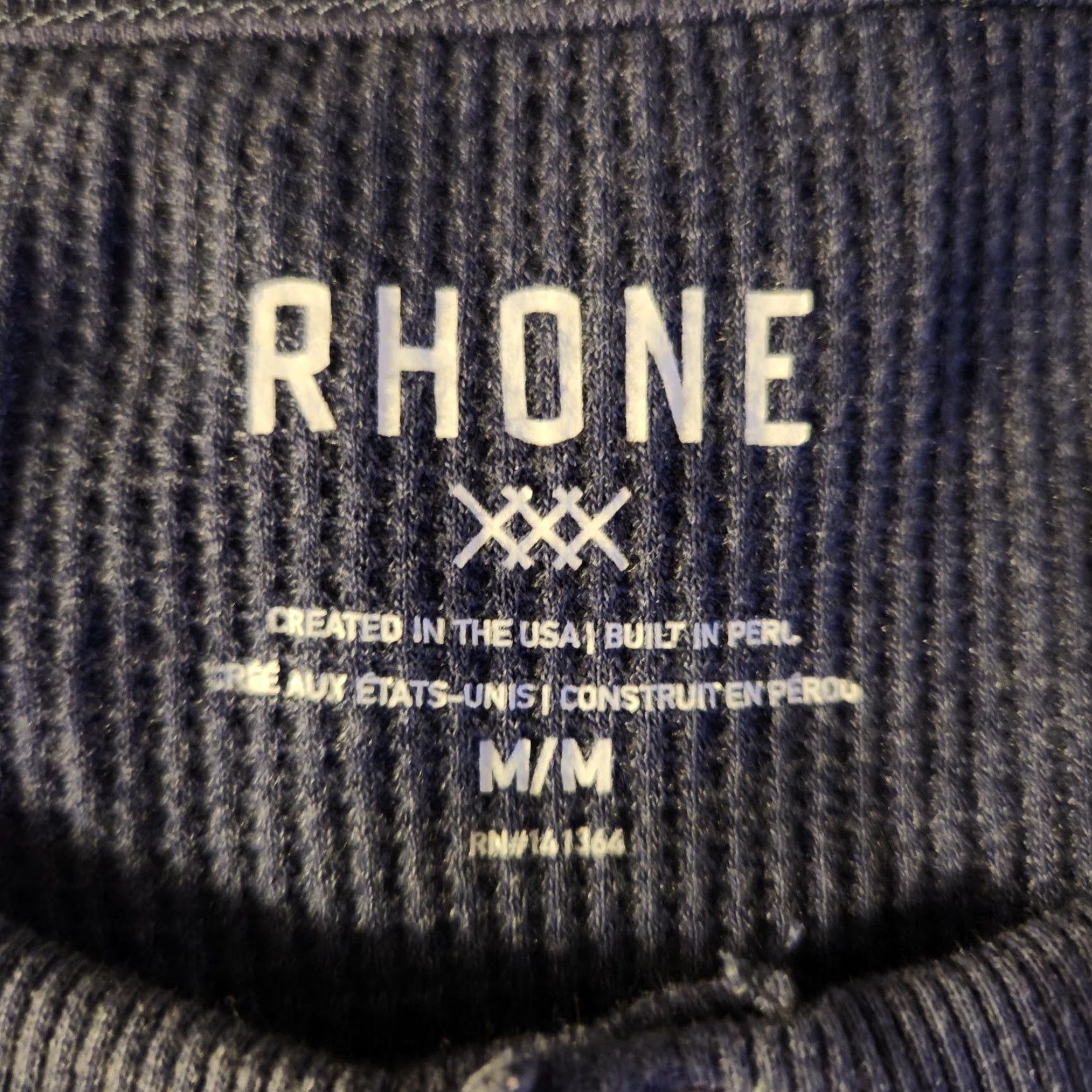 Rhone Rhone Mens Waffle Henley Long Sleeve Thermal Lightweight Navy Medium Regular T-Shirt Button-Front Cotton Polyester Outdoor Preppy Sports Classic Size US M / EU 48-50 / 2 - 7 Thumbnail