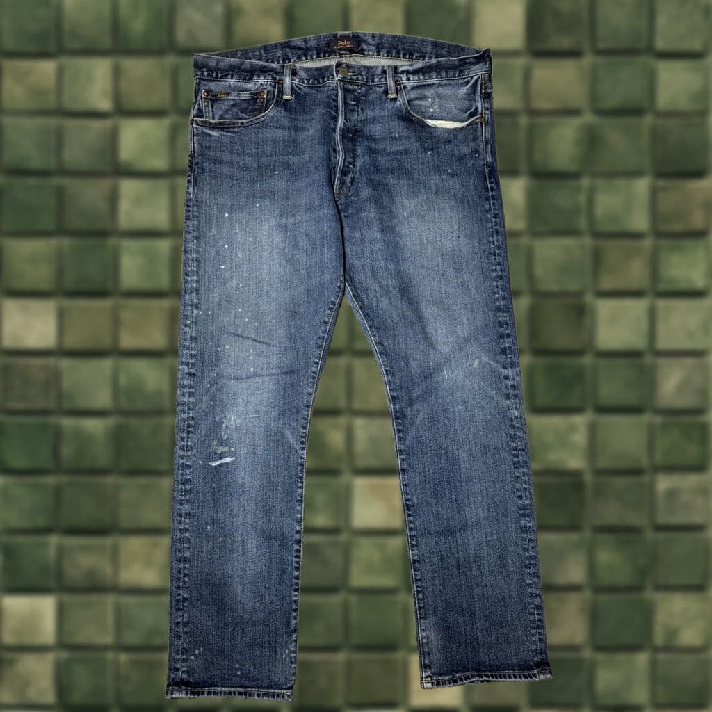 Polo Ralph Lauren Polo Ralph Lauren Jeans Mens 36x30 Denim Varick Slim Straight Paint Splatter Jeans Size US M / EU 48-50 / 2 - 1 Thumbnail