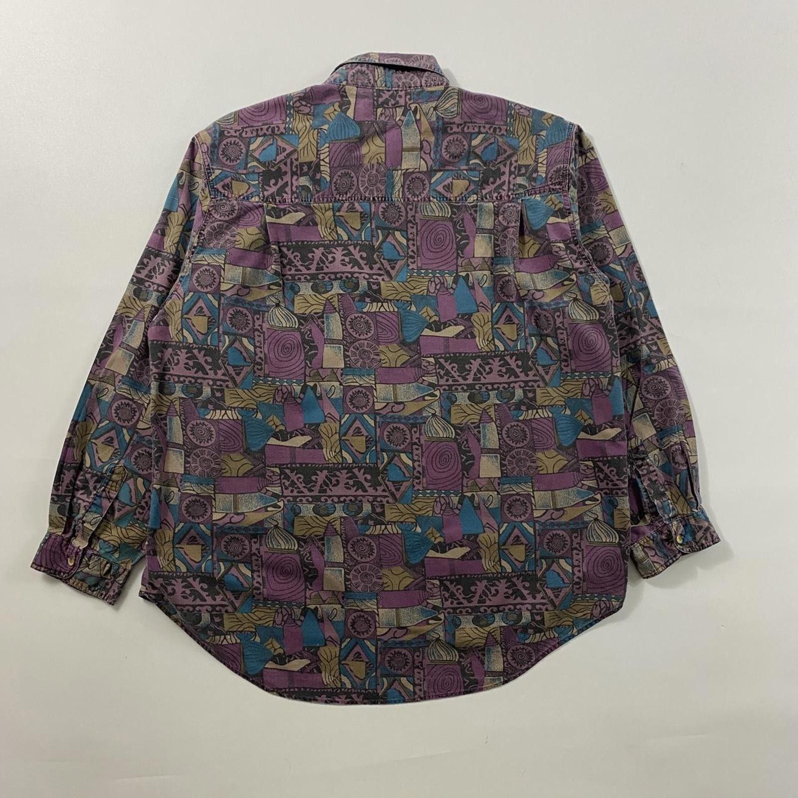 Vintage 80s vintage multi-coloured long sleeve Button Down Shirt Size US XL / EU 56 / 4 - 2 Thumbnail