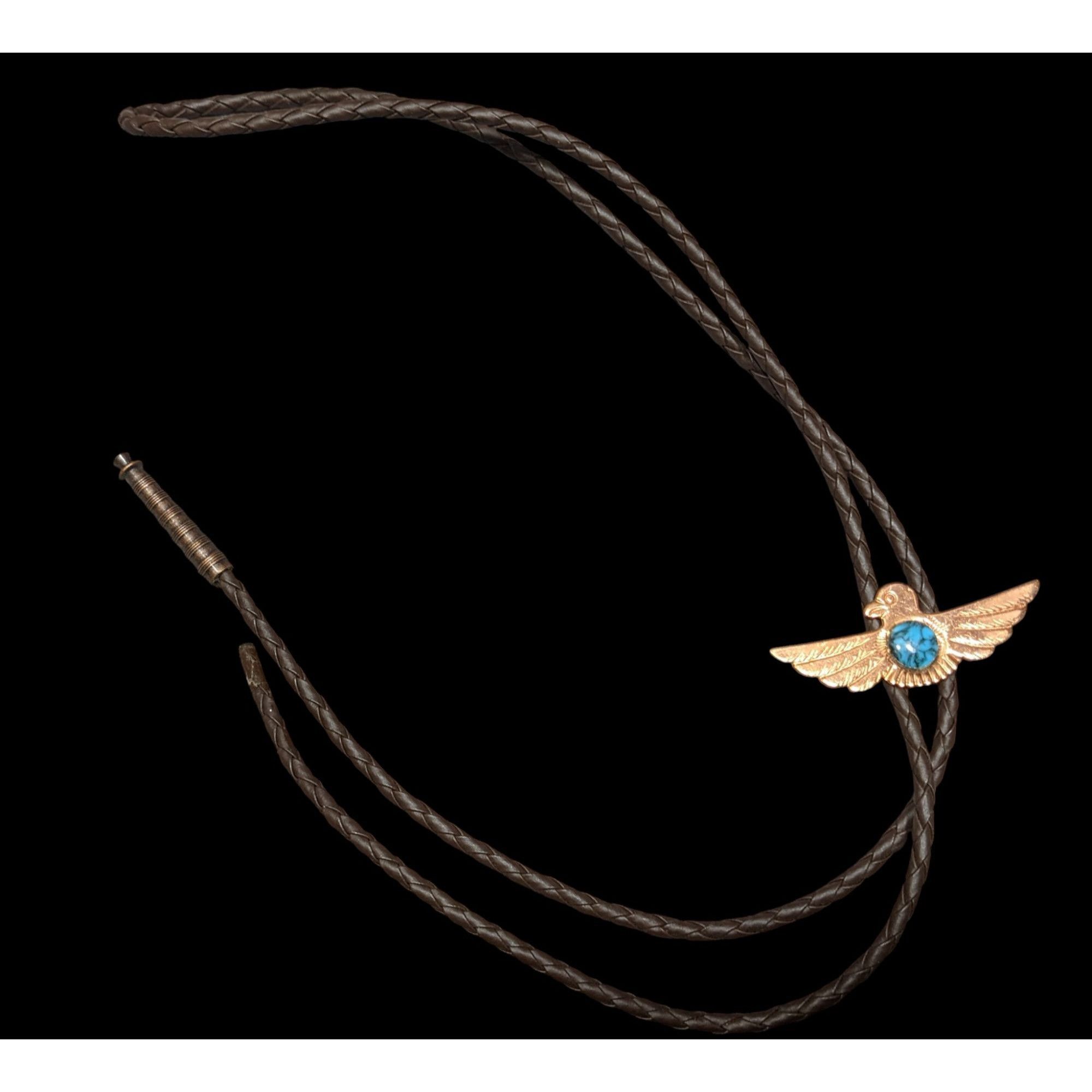 Other Vintage Copper Bird Bolo Tie With Turquoise Cabochon Size ONE SIZE - 1 Thumbnail
