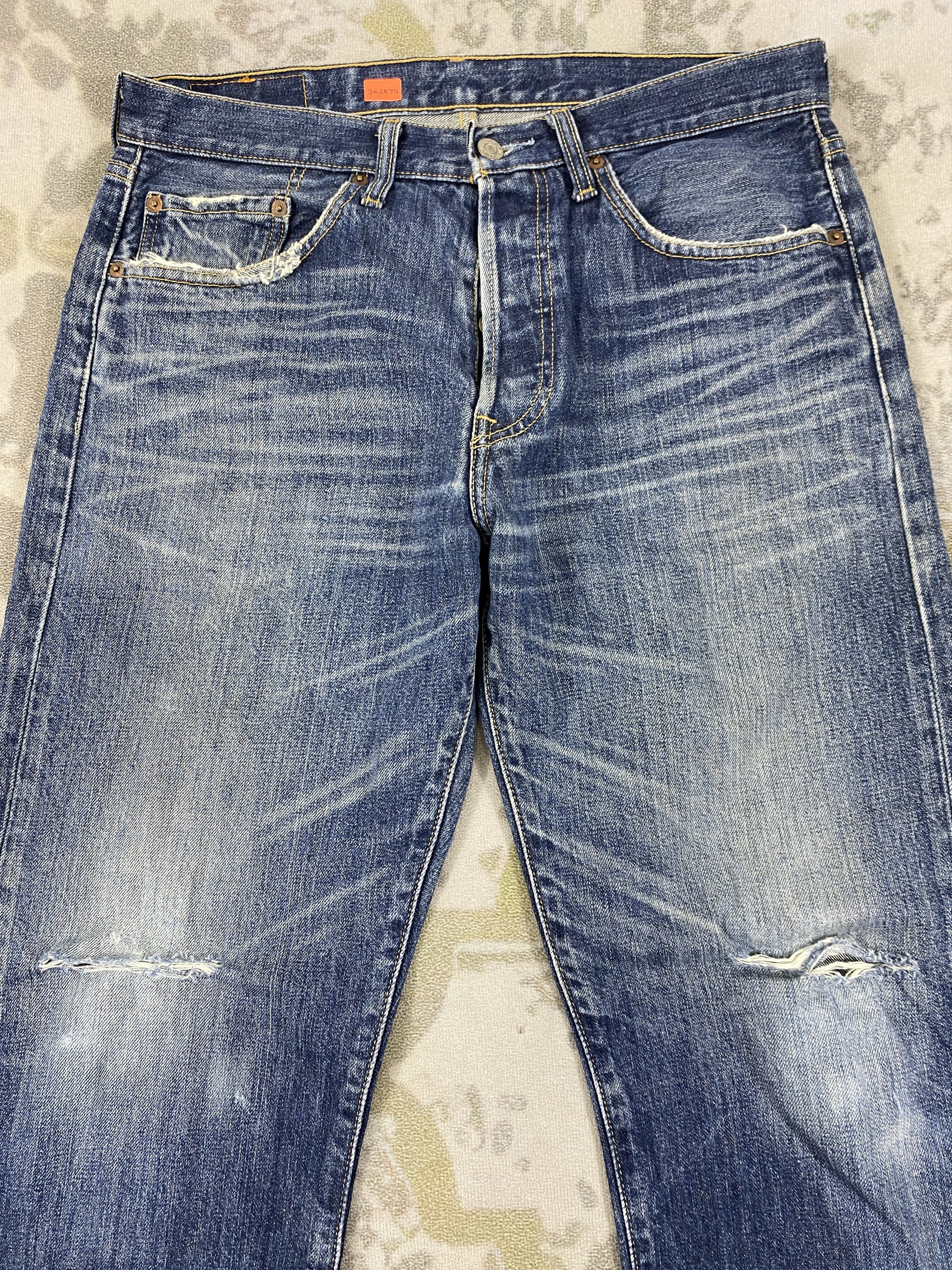 Levi's Vintage Levi's 501 Distressed Jeans 33x29.5 Denim - JN3870 Size US 33 - 3 Thumbnail