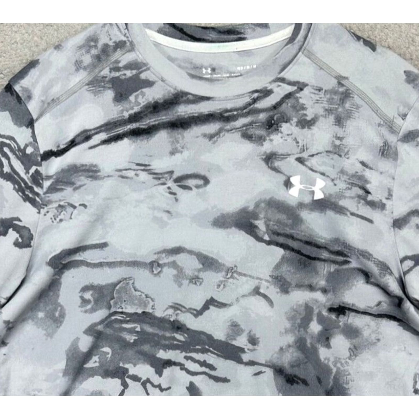 Under Armour Under Armour HeatGear Shirt Mens Medium Gray Camo Lacrosse Athletic All America Crew Neck Long Sleeve Logo Size US M / EU 48-50 / 2 - 2 Thumbnail
