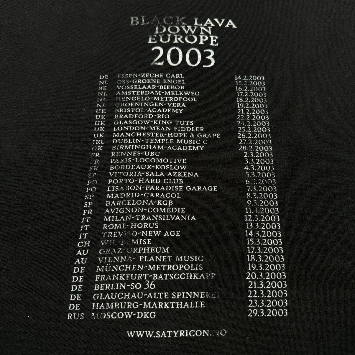 Band Tees Vintage 2003 Satyricon Black Lava Down Europe Cutoff T Shirt Size US XL / EU 56 / 4 - 5 Thumbnail