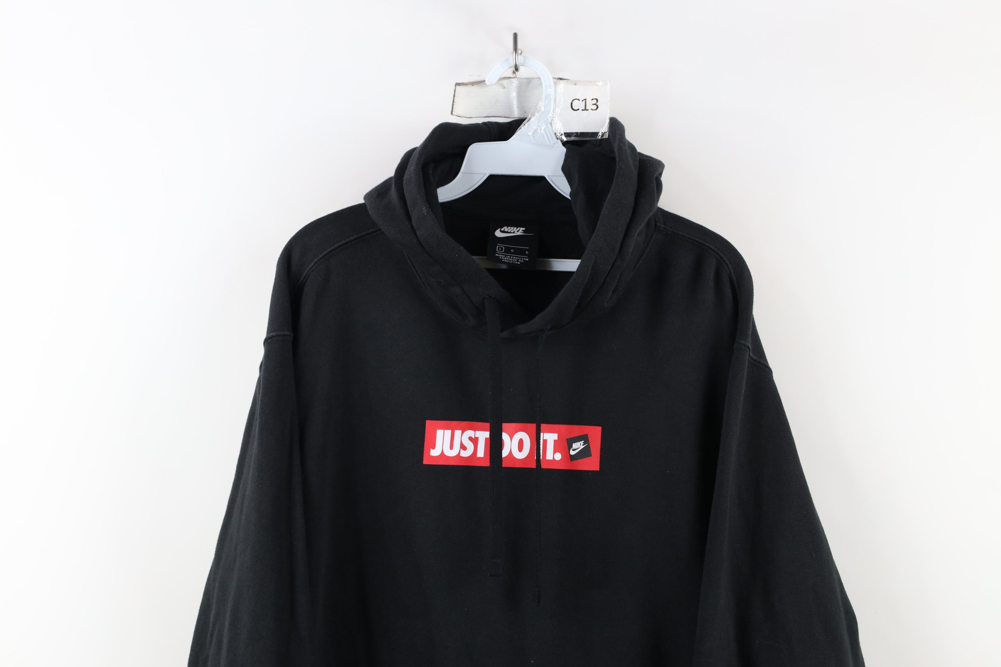 Nike × Vintage Vintage Y2K Nike Spell Out Box Logo Hoodie Sweatshirt Black Size US L / EU 52-54 / 3 - 2 Thumbnail
