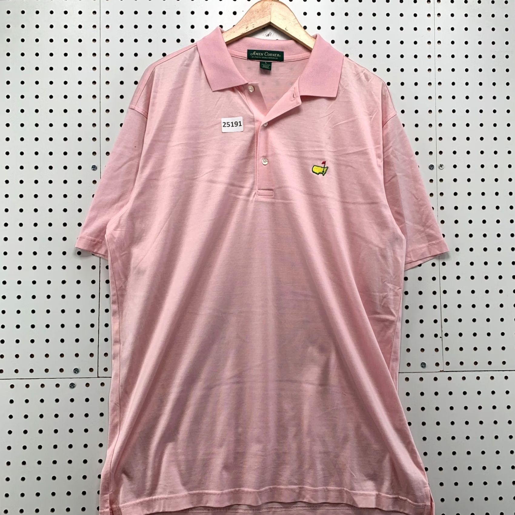 Augusta Sportswear Amen Corner Polo Shirt Pink Masters Augusta Logo Adult Large Pima Cotton 23x33 Size US L / EU 52-54 / 3 - 2 Thumbnail