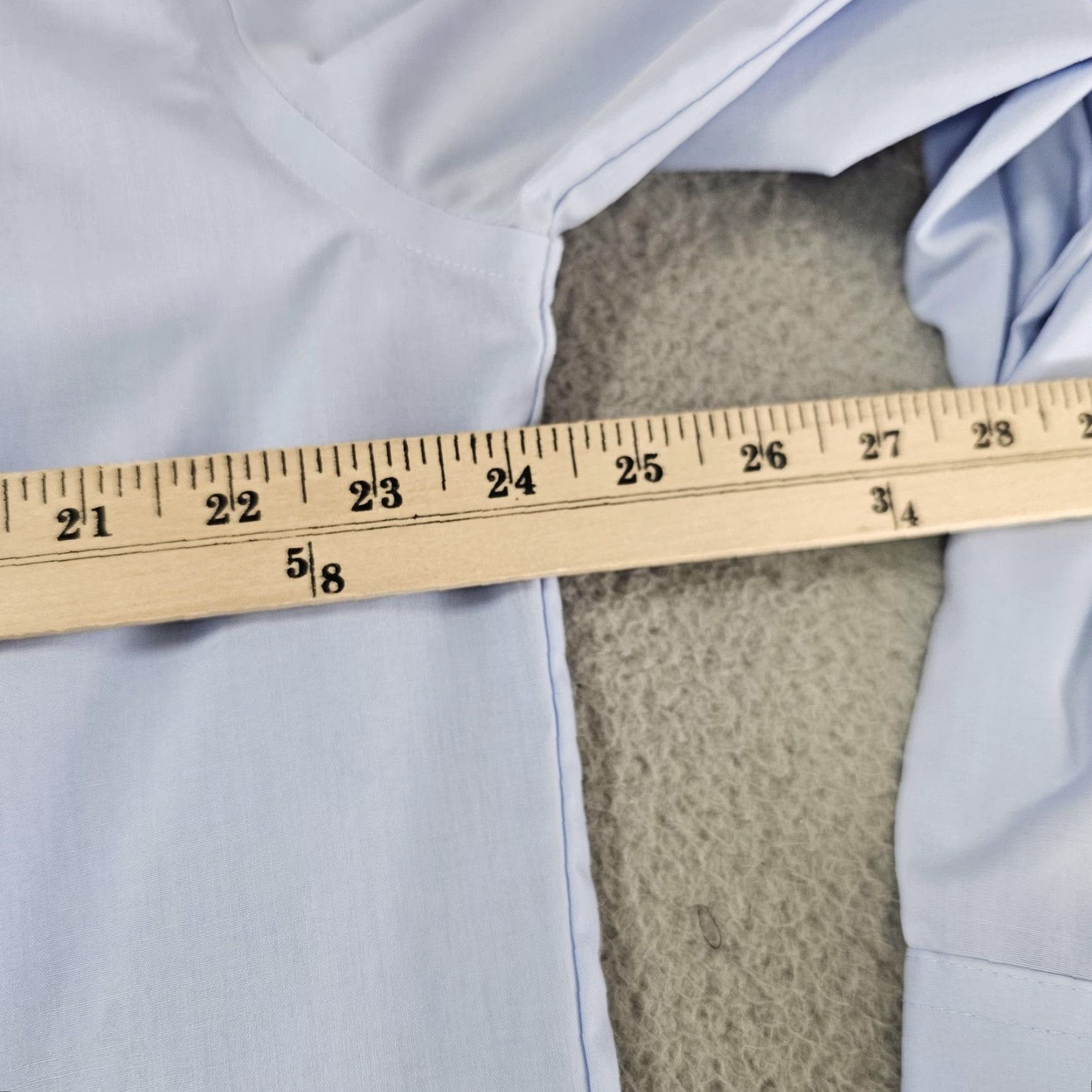 Stafford Stafford Dress Shirt Men 17.5 35-37 X-Tall Blue Performance Cotton Broadcloth Shirt Mens Big & Tall Size 48R - 7 Thumbnail
