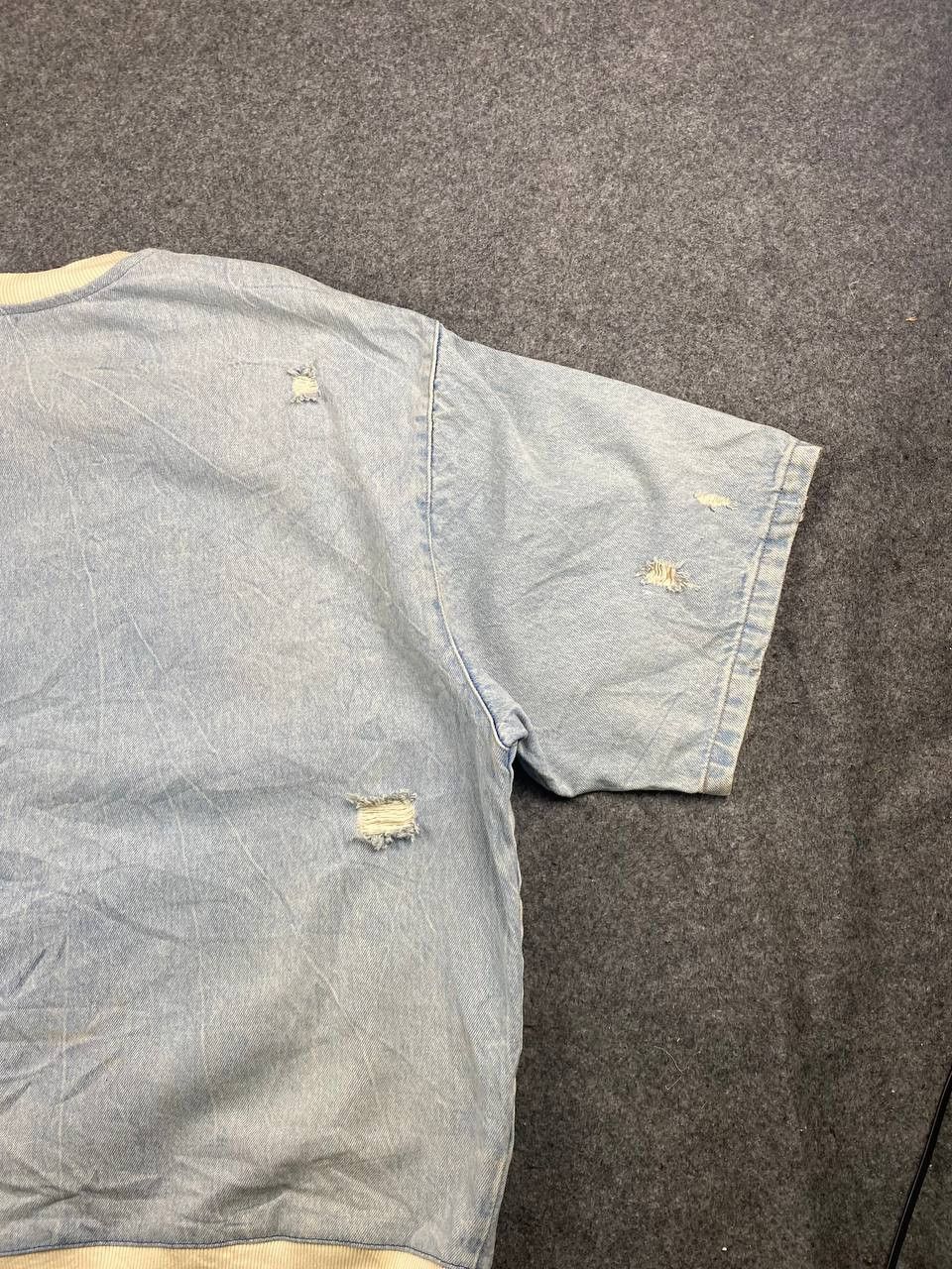 Zara zara denim sweatshirt distressed design Size US XL / EU 56 / 4 - 10 Thumbnail