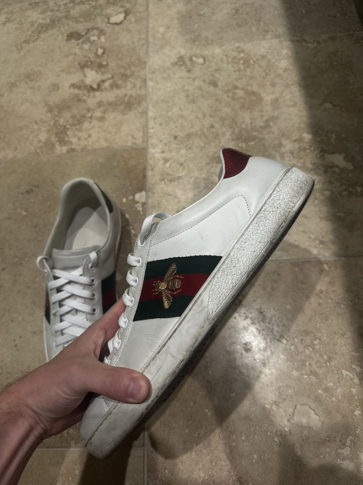 Gucci MEN'S GUCCI BEE SNEAKER WITH EMBROIDERY Size US 11 / EU 44 - 5 Thumbnail