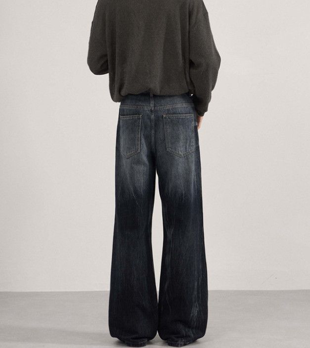 Vintage American distressed baggy men's loose wide-leg flared jeans Size US 32 / EU 48 - 4 Thumbnail
