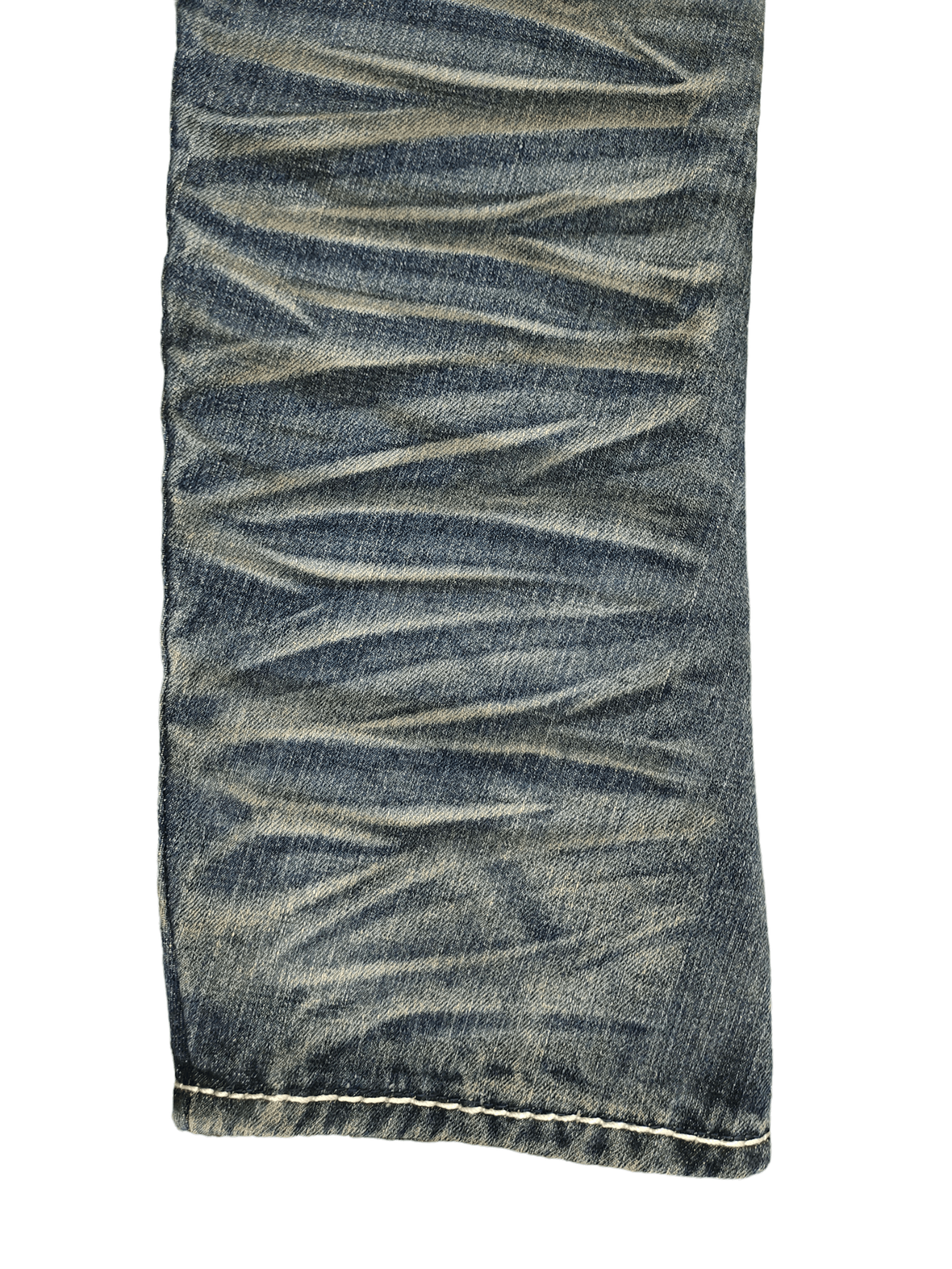 GOSTAR DE FUGA Japanese Brand Growth Amazing Washed Curved Denim Jeans Size US 31 - 15 Thumbnail