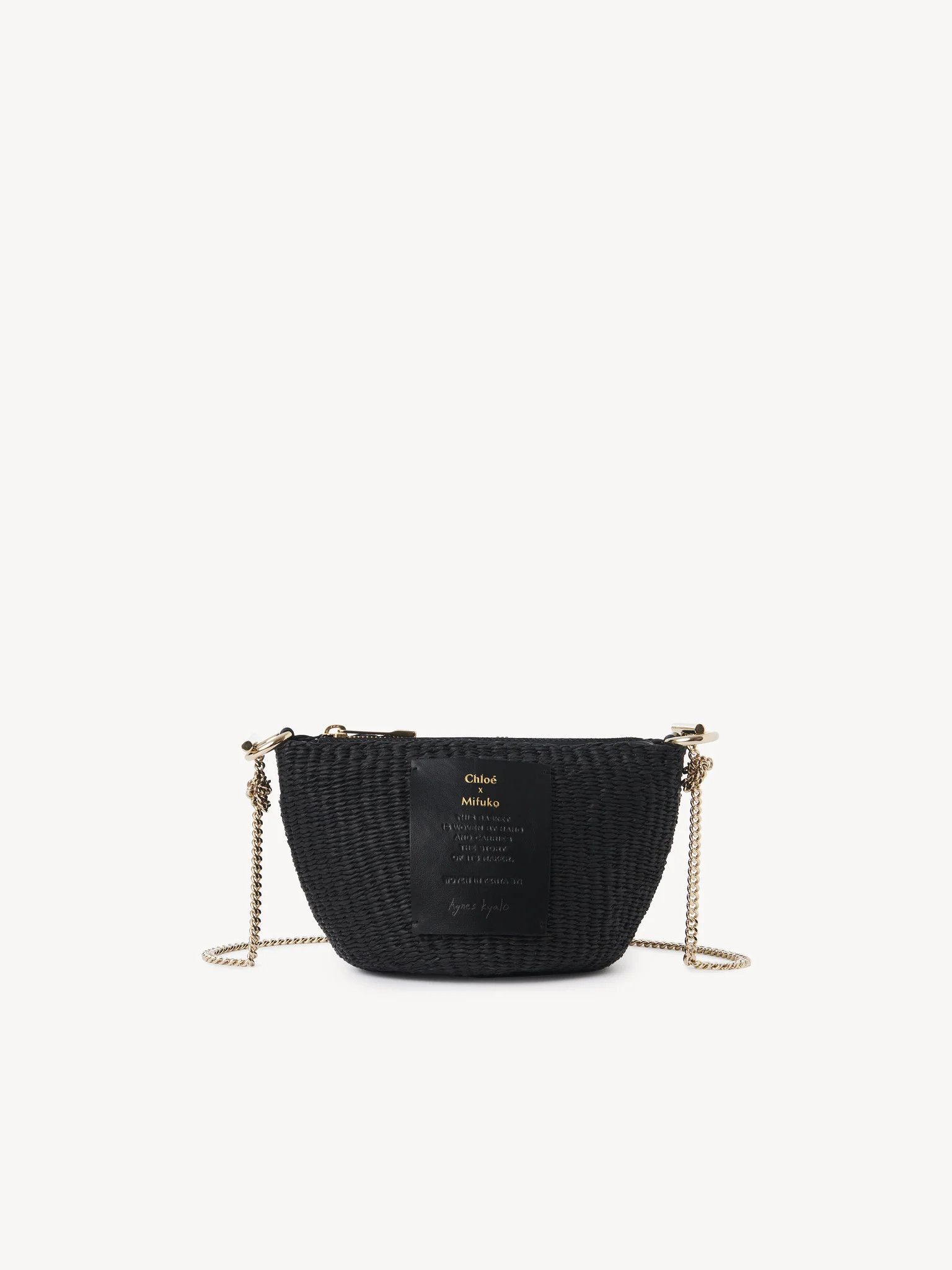 Chloe oc11z0525 Size: OS / Mini Basket Bag With Chain in Black Size ONE SIZE - 1 Thumbnail