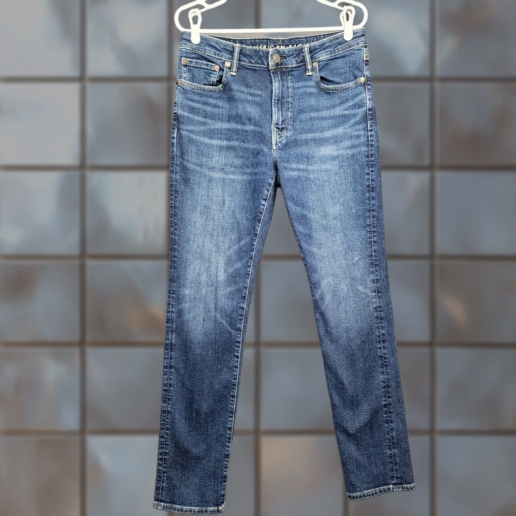 Vintage American Eagle Mens Jeans 31x30 Slim Airflex Blue Stretch Tagged 33x32 Size US 31 - 1 Thumbnail