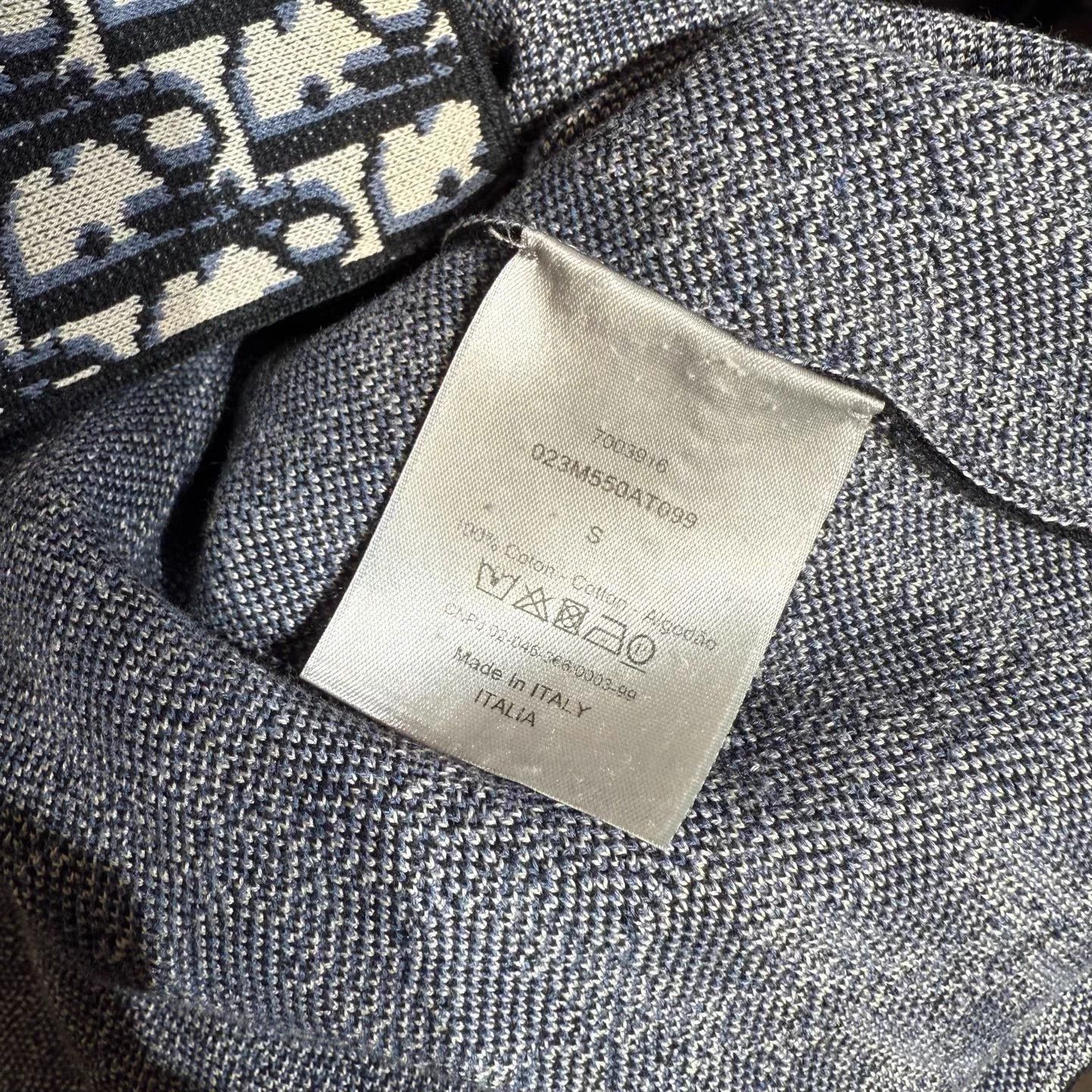 Dior beige/navy allover logo longsleeve S New