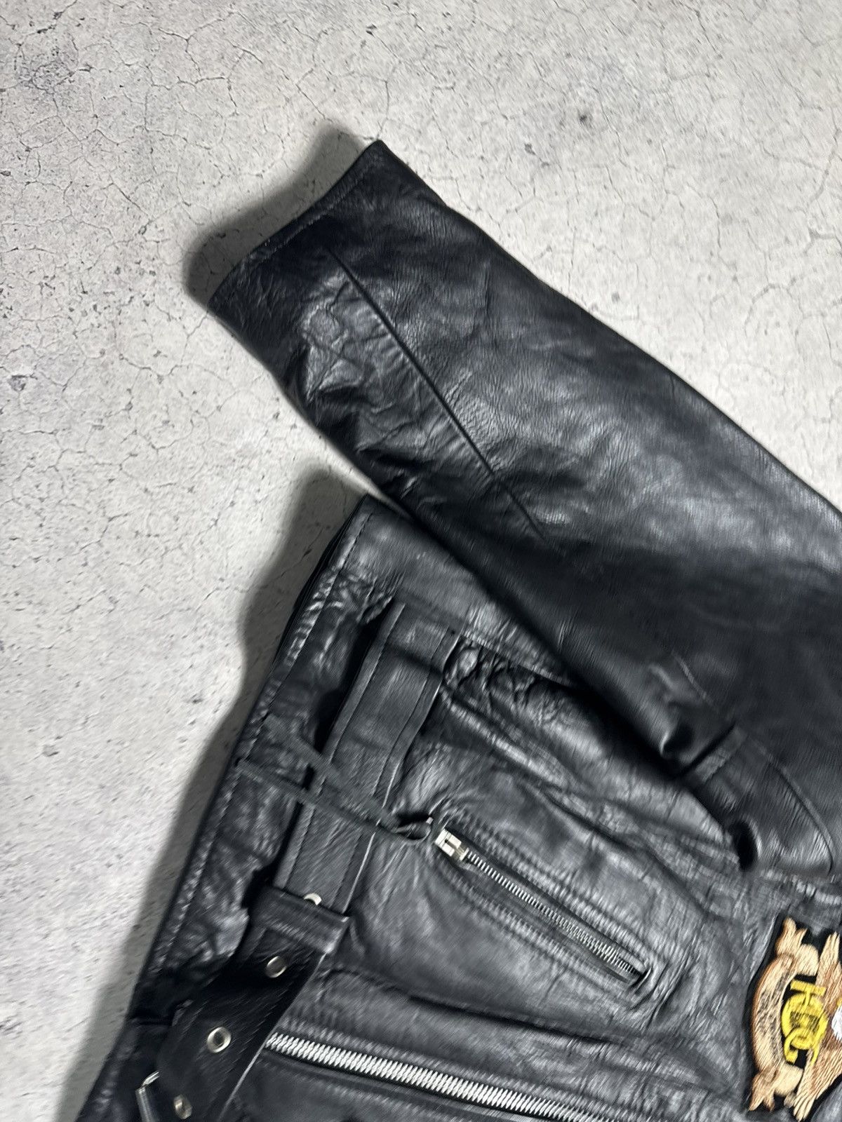 Harley Davidson Harley Davidson Leather Biker Jacket Big Logo Black Rock Size US XL / EU 56 / 4 - 3 Thumbnail