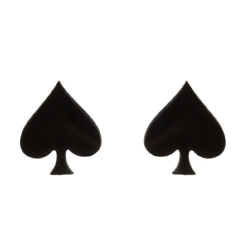 Jewelry Poker Spade Shaped Mini Stud Earrings Charm Earring Gift Size ONE SIZE - 2 Thumbnail
