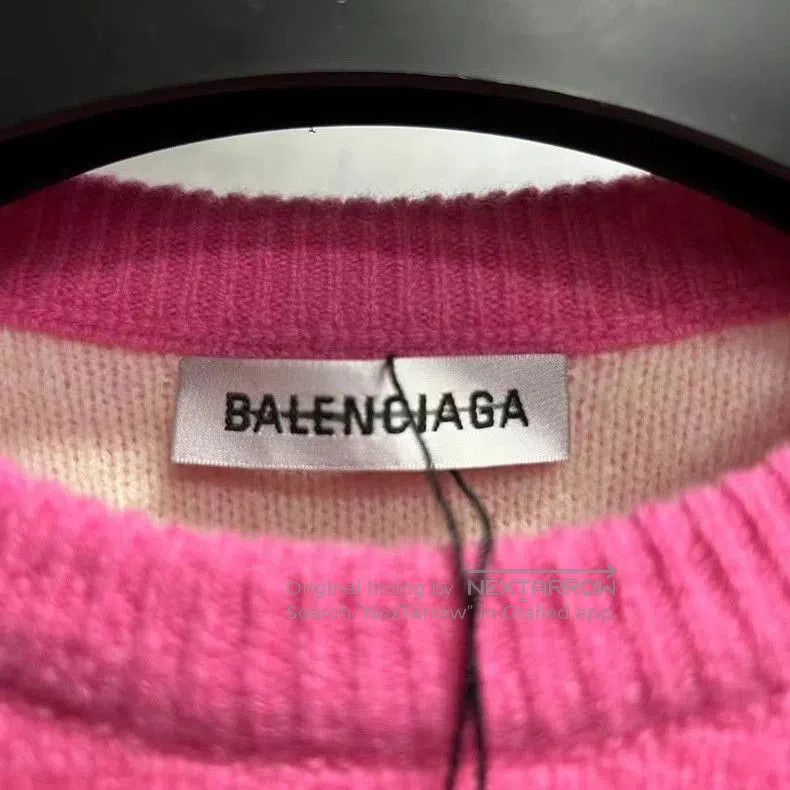 Balenciaga Balenciaga Pink Logo Print Crewneck Sweater. Size US S / EU 44-46 / 1 - 3 Thumbnail