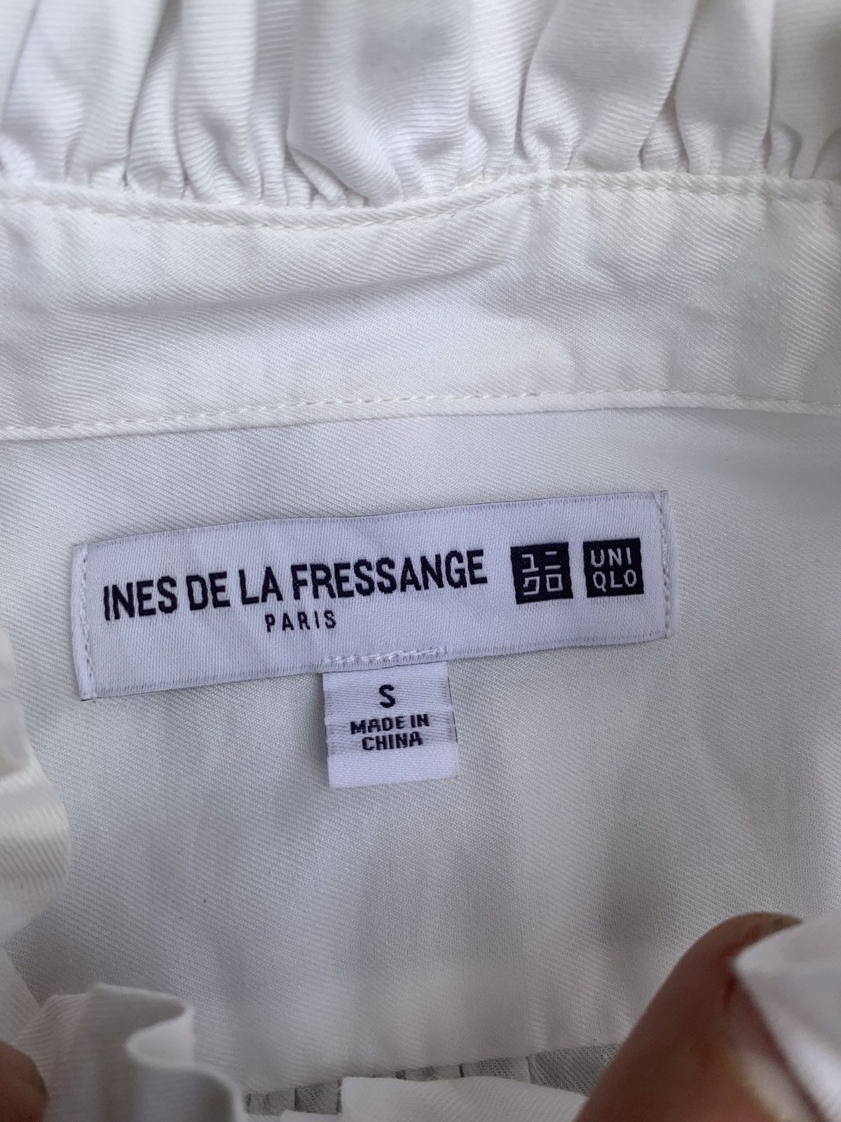 Uniqlo Uniqlo x Ines De La Fressange Ruffle Trim Office Shirt Size S / US 4 / IT 40 - 6 Thumbnail