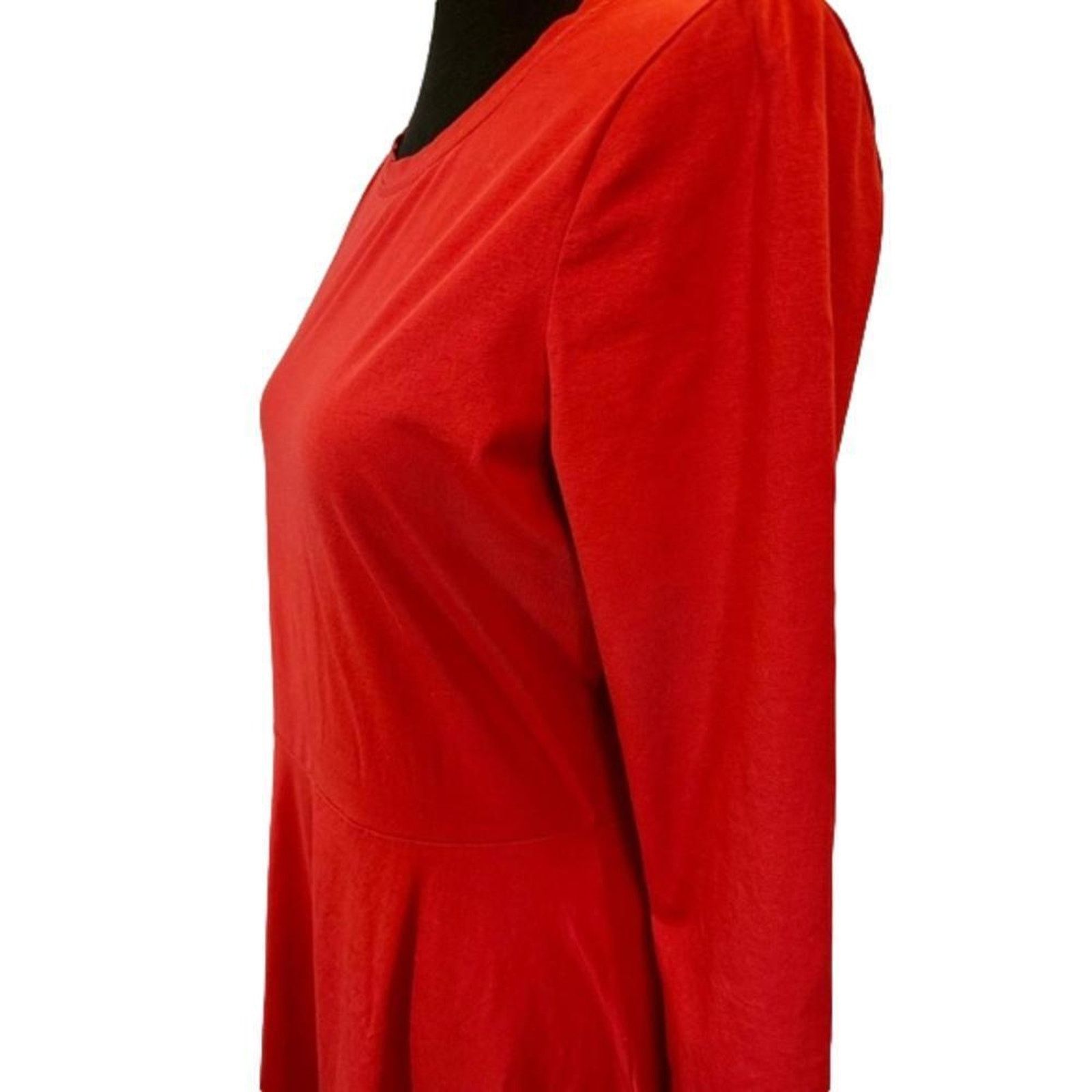 Designer Elegant Red Long Sleeve Dress by Vettor Size XL / US 12-14 / IT 48-50 - 3 Thumbnail