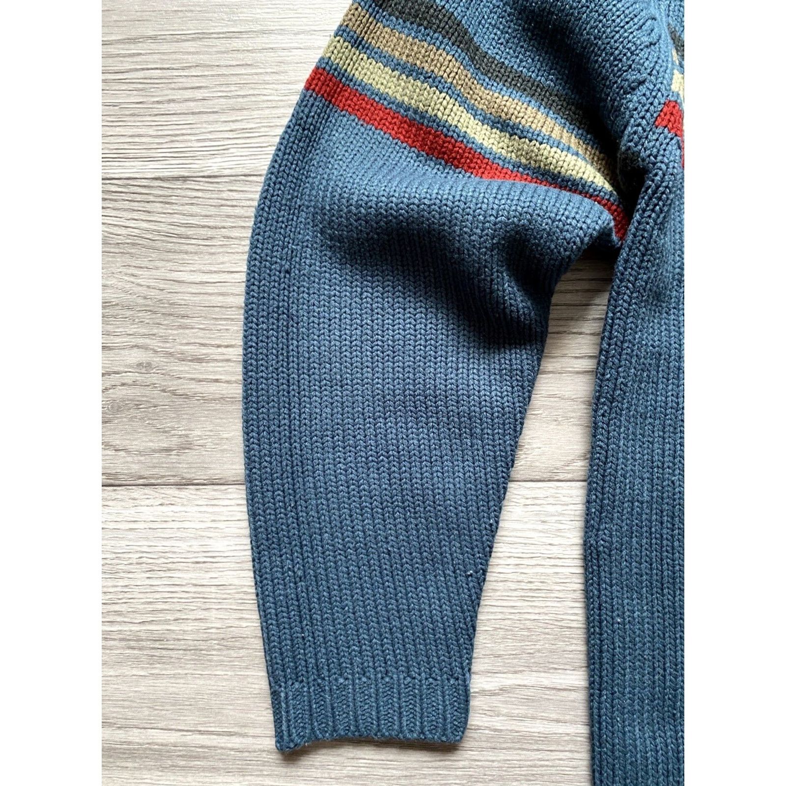 Nike VINTAGE Nike Mens Sweater Knitted Cotton Pullover Blue M Knit Jumper Size M Carded Regular Mens Size US M / EU 48-50 / 2 - 6 Thumbnail