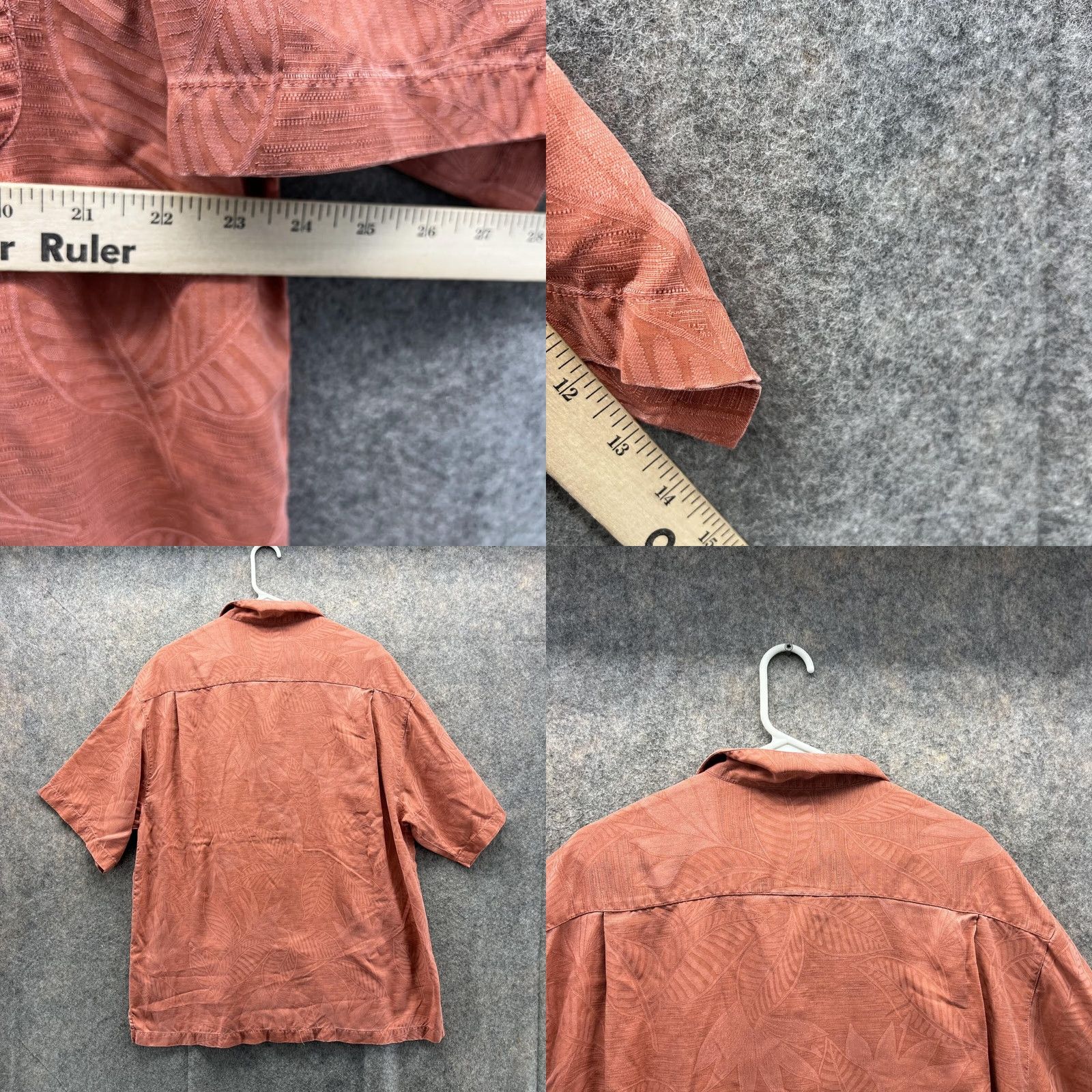 Tommy Bahama VINTAGE Tommy Bahama Shirt Men Large Adult Orange Silk Button-Down Casual/Formal/Workwear 48 in Chest Short Sleeve Button-Up Collared Regular Size US L / EU 52-54 / 3 - 8 Thumbnail