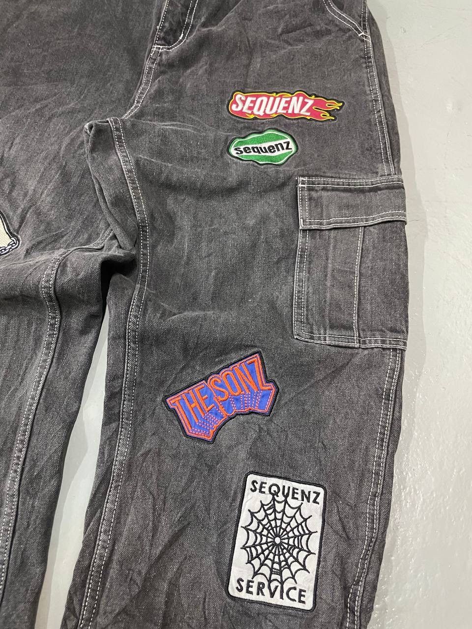 Japanese Brand Y2K BAGGY SEQUENZ FULL PATCH Size US 34 / EU 50 - 3 Thumbnail
