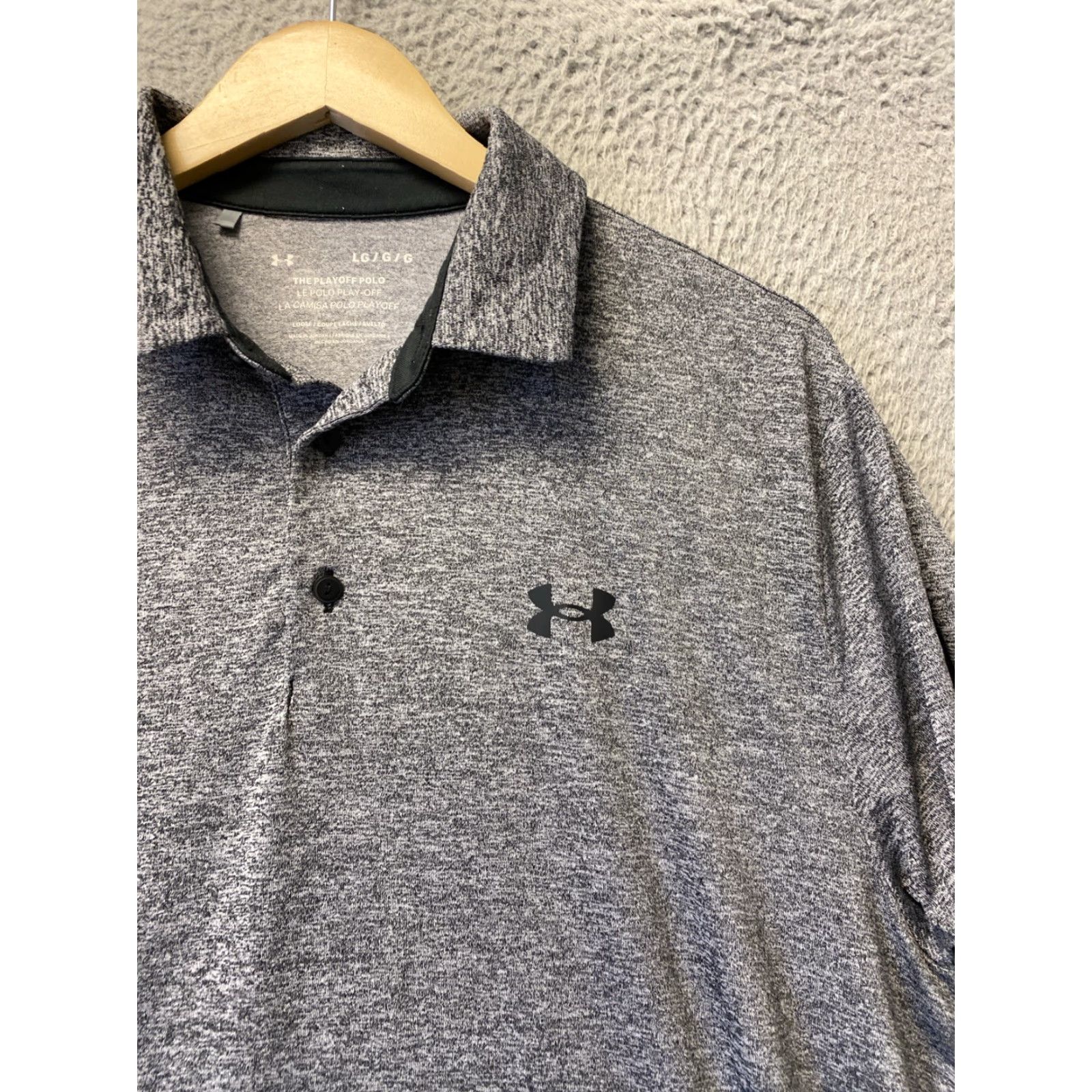 Under Armour VINTAGE Under Armour The Playoff Polo Shirt Men Large Charcoal Gray Heather Short Sleeve Geometric 90s Size US L / EU 52-54 / 3 - 2 Thumbnail