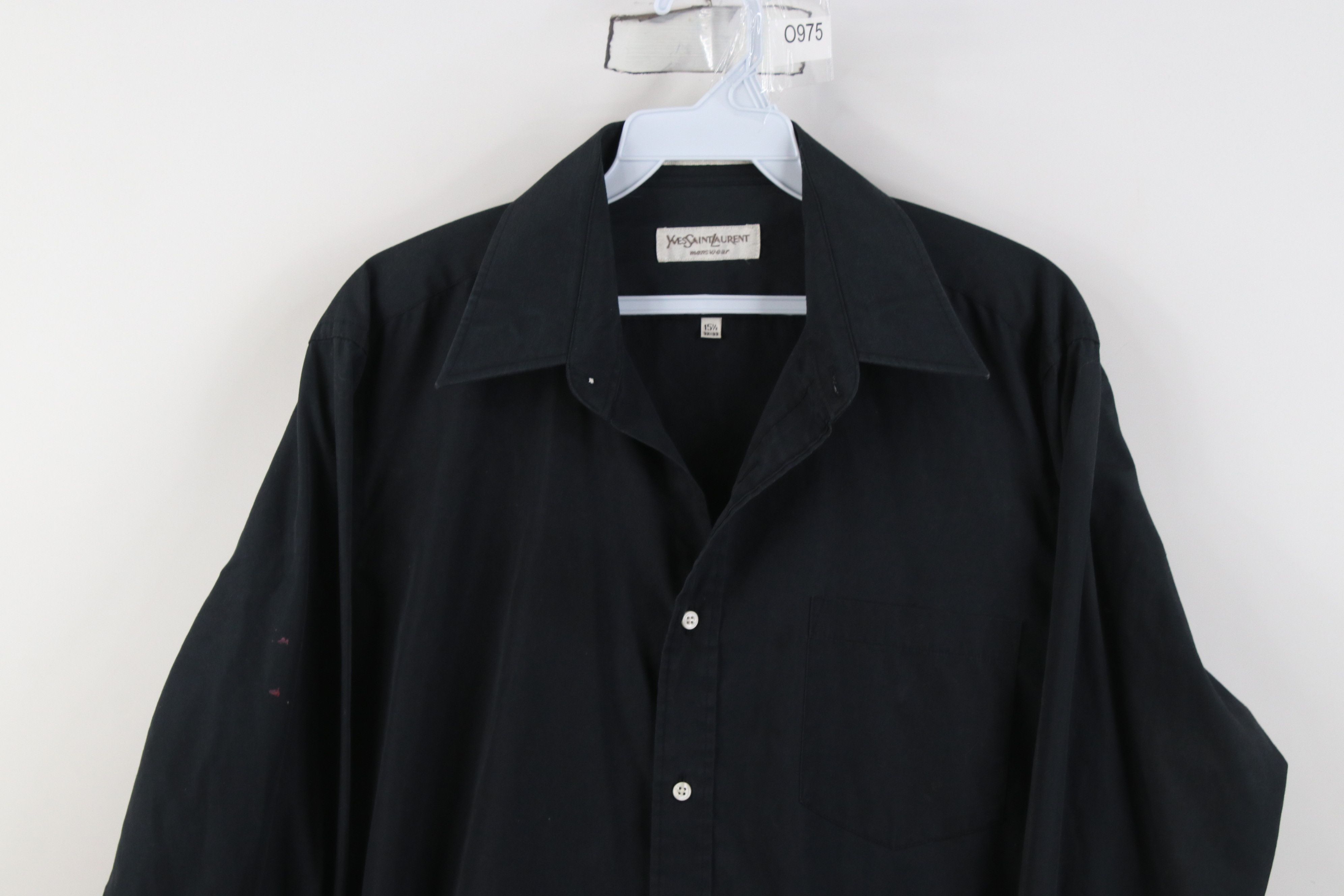 Vintage Vintage 90s Yves Saint Laurent YSL Button Shirt Black Size US M / EU 48-50 / 2 - 2 Thumbnail