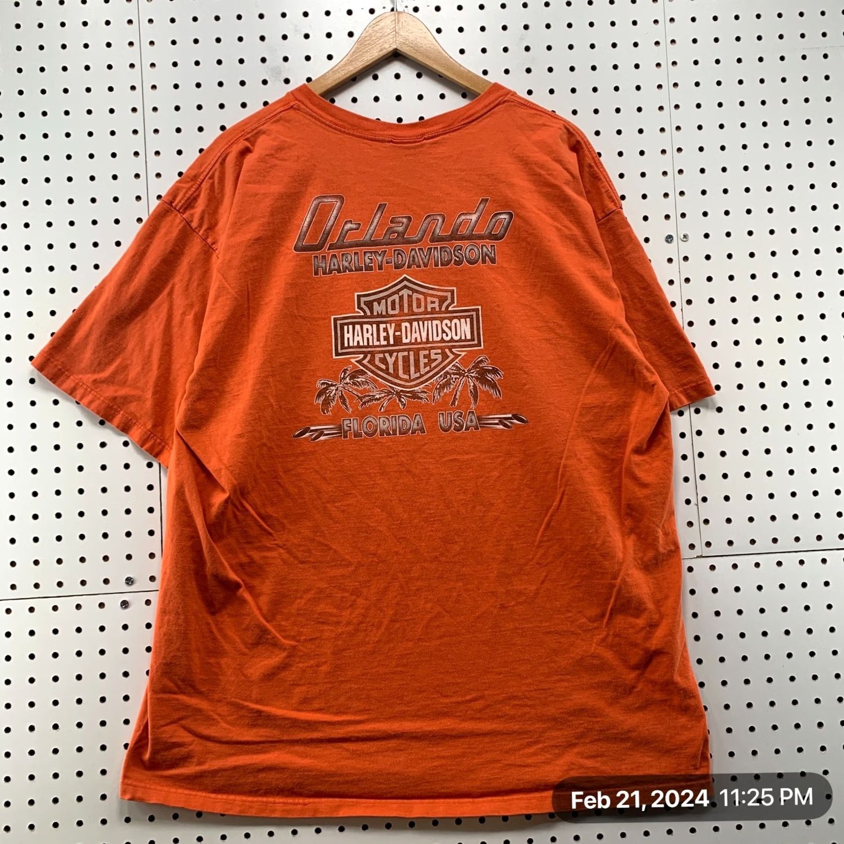 Harley Davidson Harley Davidson Motorcycle Shirt Mens 2XL Orange Orland FLorida Size US XXL / EU 58 / 5 - 2 Thumbnail
