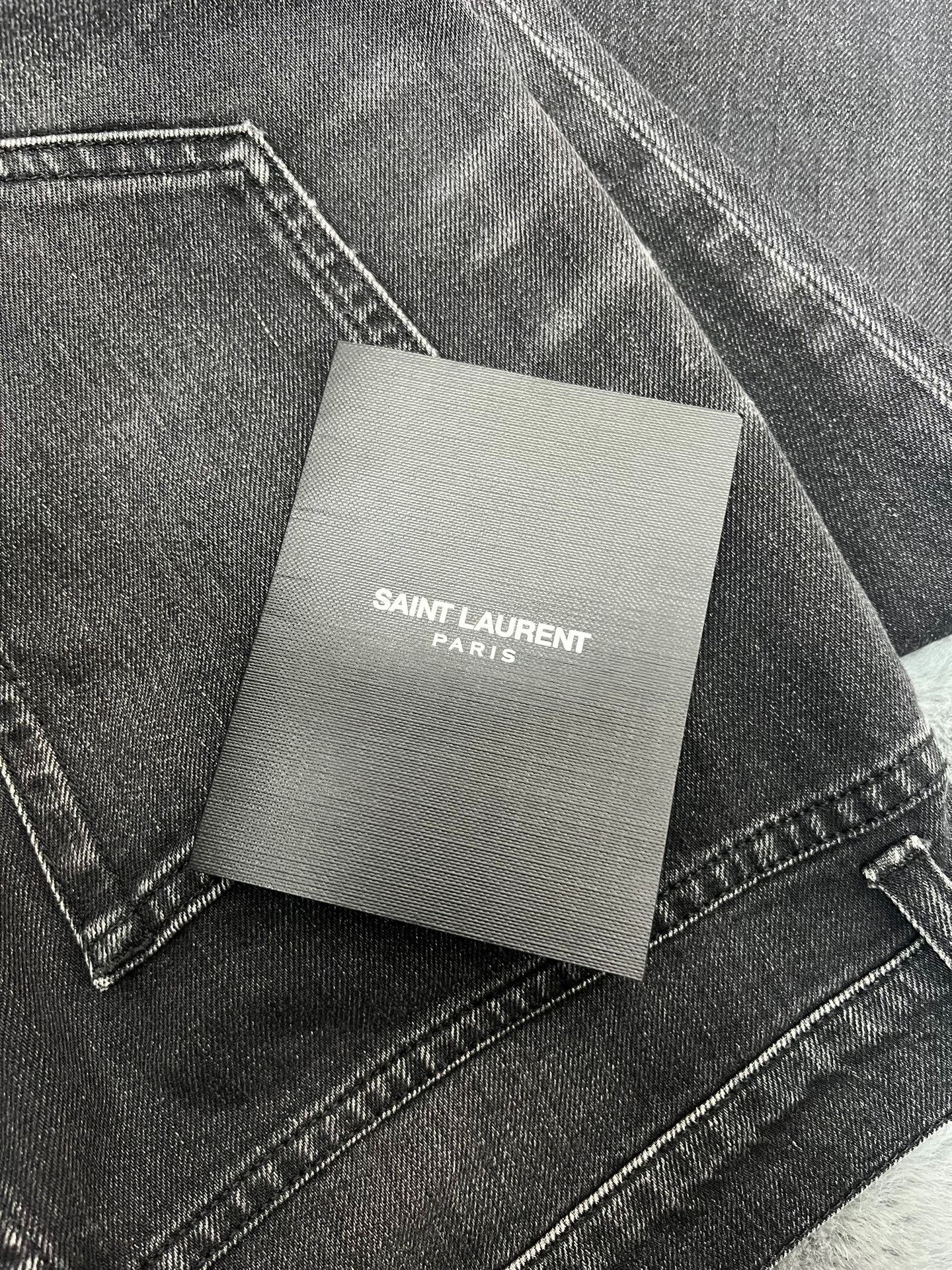 Saint Laurent Paris Saint laurent Cat Whiskers Wash Old Smoky Black Jeans 2501 Size US 31 - 5 Thumbnail