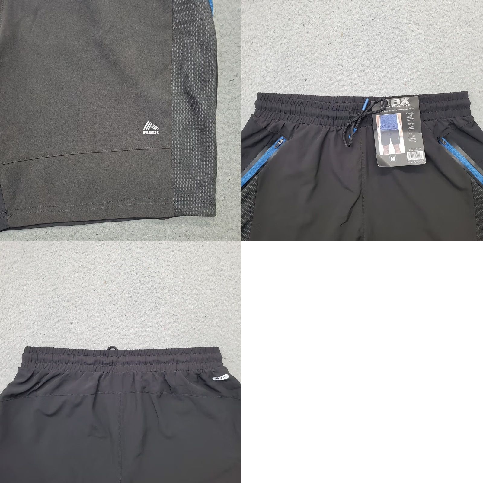 Vintage RBX Active Running Shorts Mens Medium Black Quick Dry Breathable Comfort Pockets Athletic Summer 90s (no decade in title) Size US 29 - 8 Thumbnail