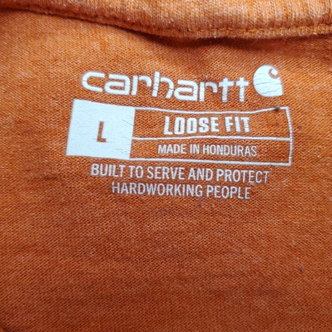 Carhartt Carhartt Shirt Mens L Orange Loose Fit Crewneck Short Sleeve Pocket Work Tee Size US L / EU 52-54 / 3 - 6 Thumbnail