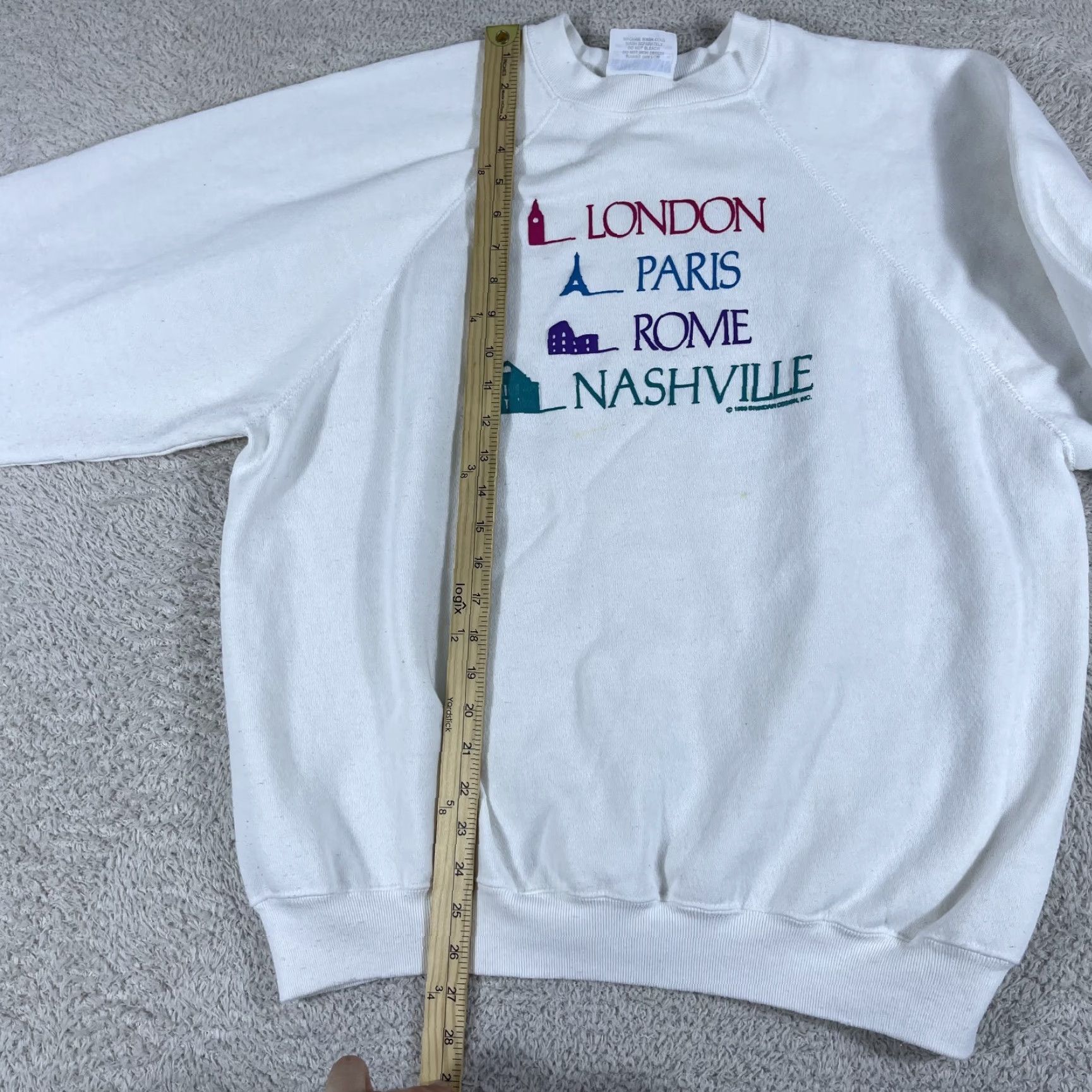 Vintage VINTAGE 90's Nashville Crewneck Sweatshirt Adult XL White USA Raglan Country Sweatshirt Brindar Men Crew Neck Pullover Graphic Print Size US XL / EU 56 / 4 - 6 Thumbnail