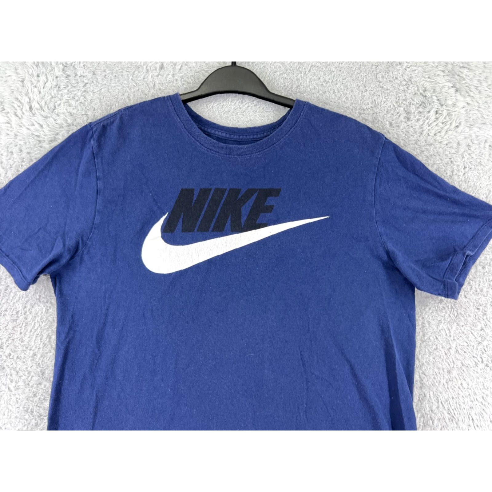 Nike Nike Shirt Men Medium Blue Spellout Swoosh Short Sleeve Crew Neck 100% Cotton US Activewear Sports Graphic Print Mens Size US M / EU 48-50 / 2 - 5 Thumbnail