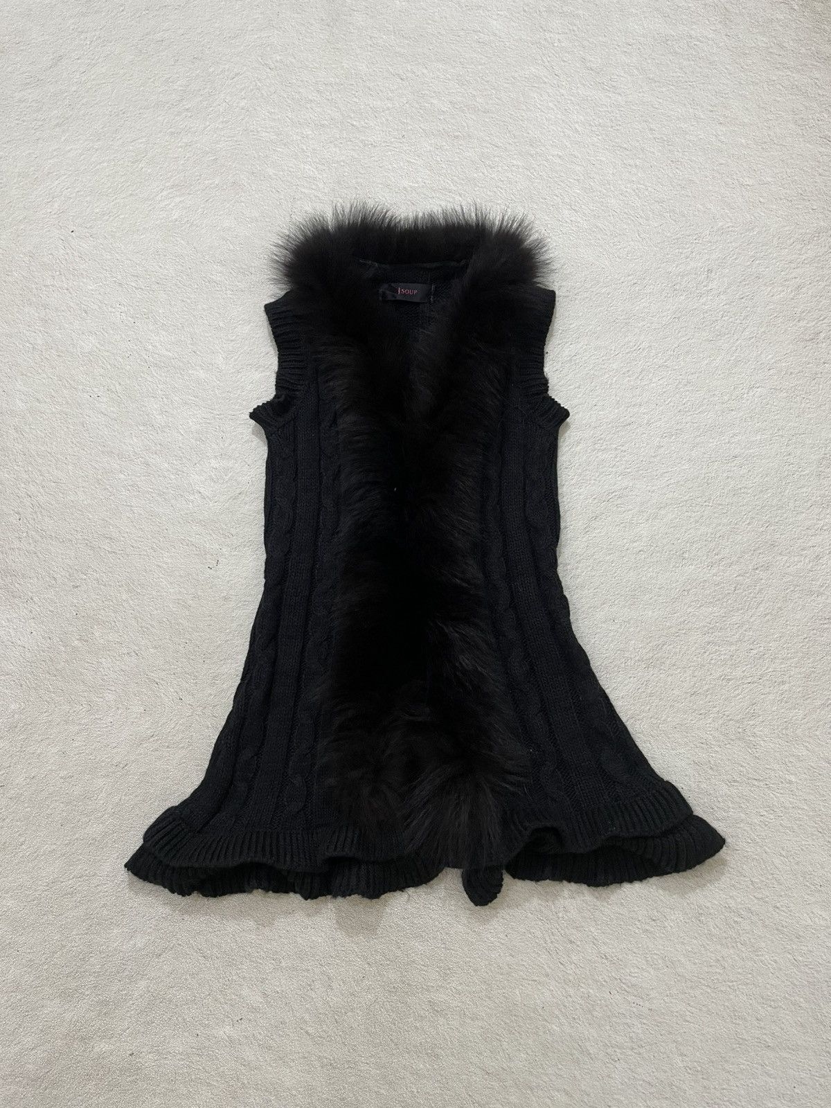 14th Addiction 2000s GOA Knit Fur Trim Vest Grunge Poem Opium Y2K ifsix Size S / US 4 / IT 40 - 2 Thumbnail