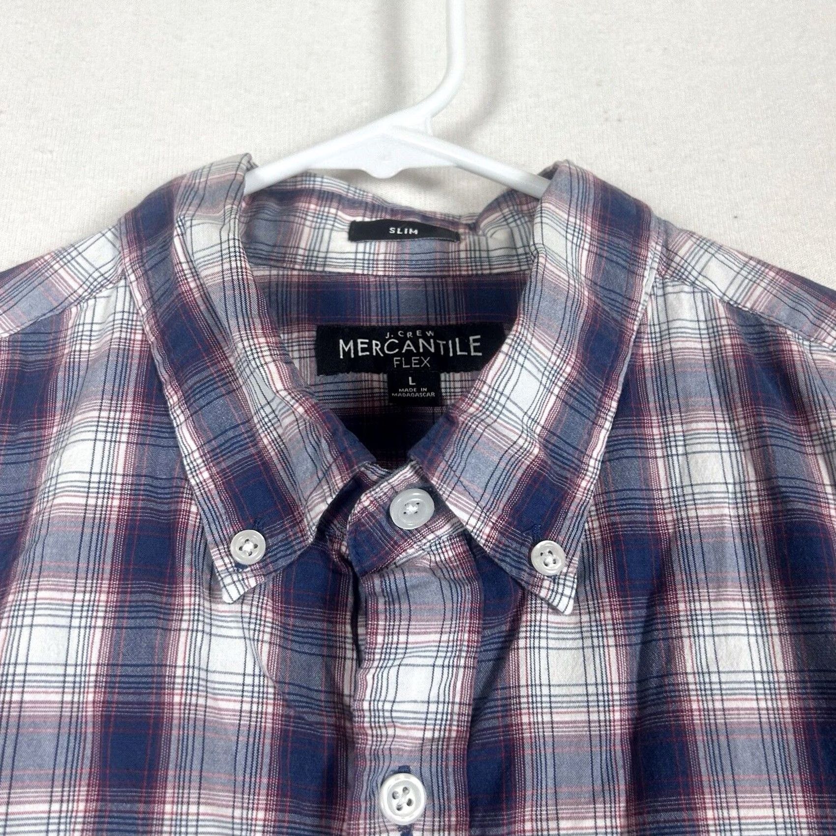 J.Crew J.Crew Mercantile Flex Plaid Button-Down Shirt Slim Fit Long Sleeve L Mens Purple Size US L / EU 52-54 / 3 - 2 Thumbnail