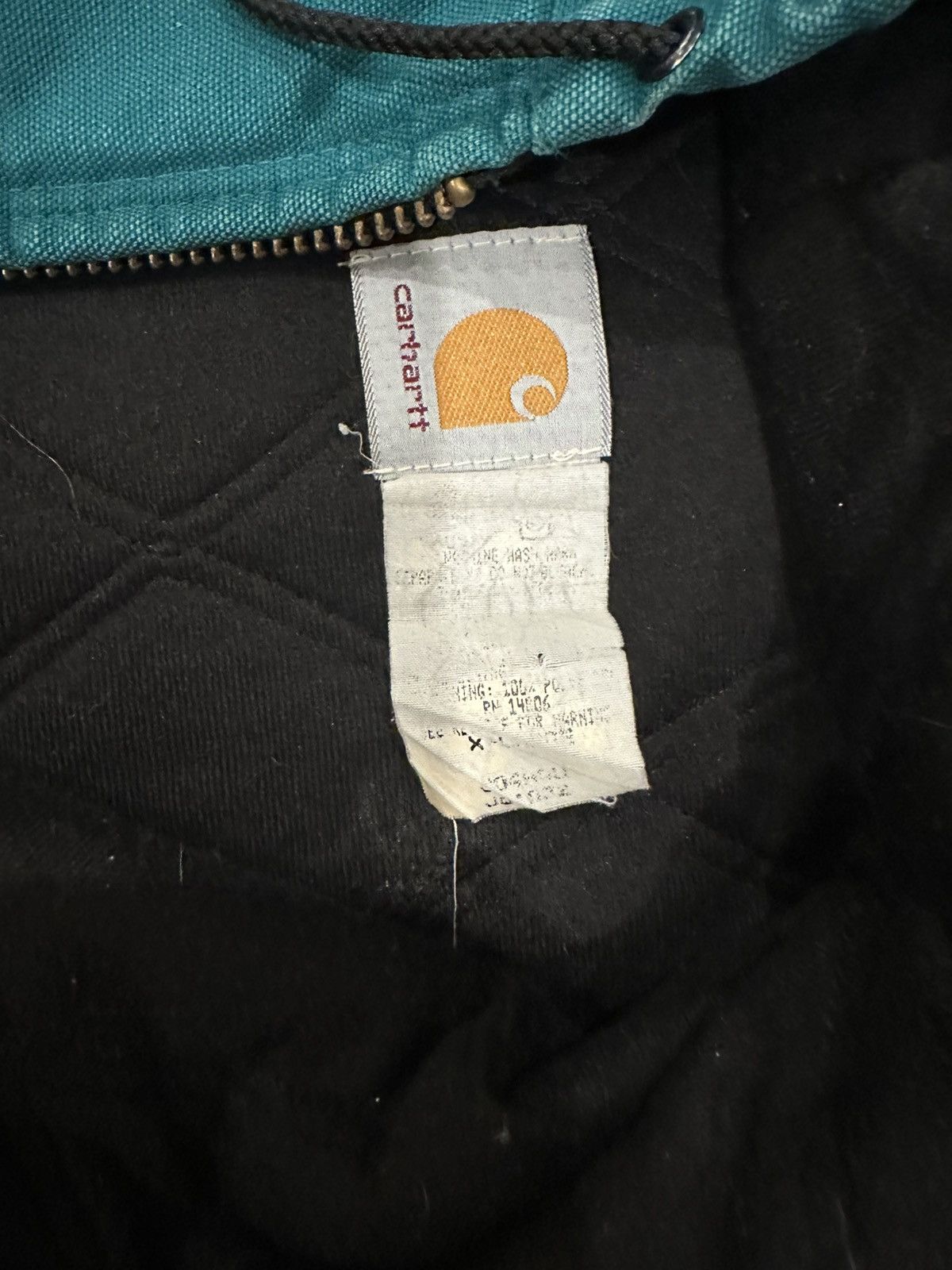 Carhartt Vintage 90s Carhartt Aqua/Teal Hooded Jacket Size US XL / EU 56 / 4 - 2 Thumbnail
