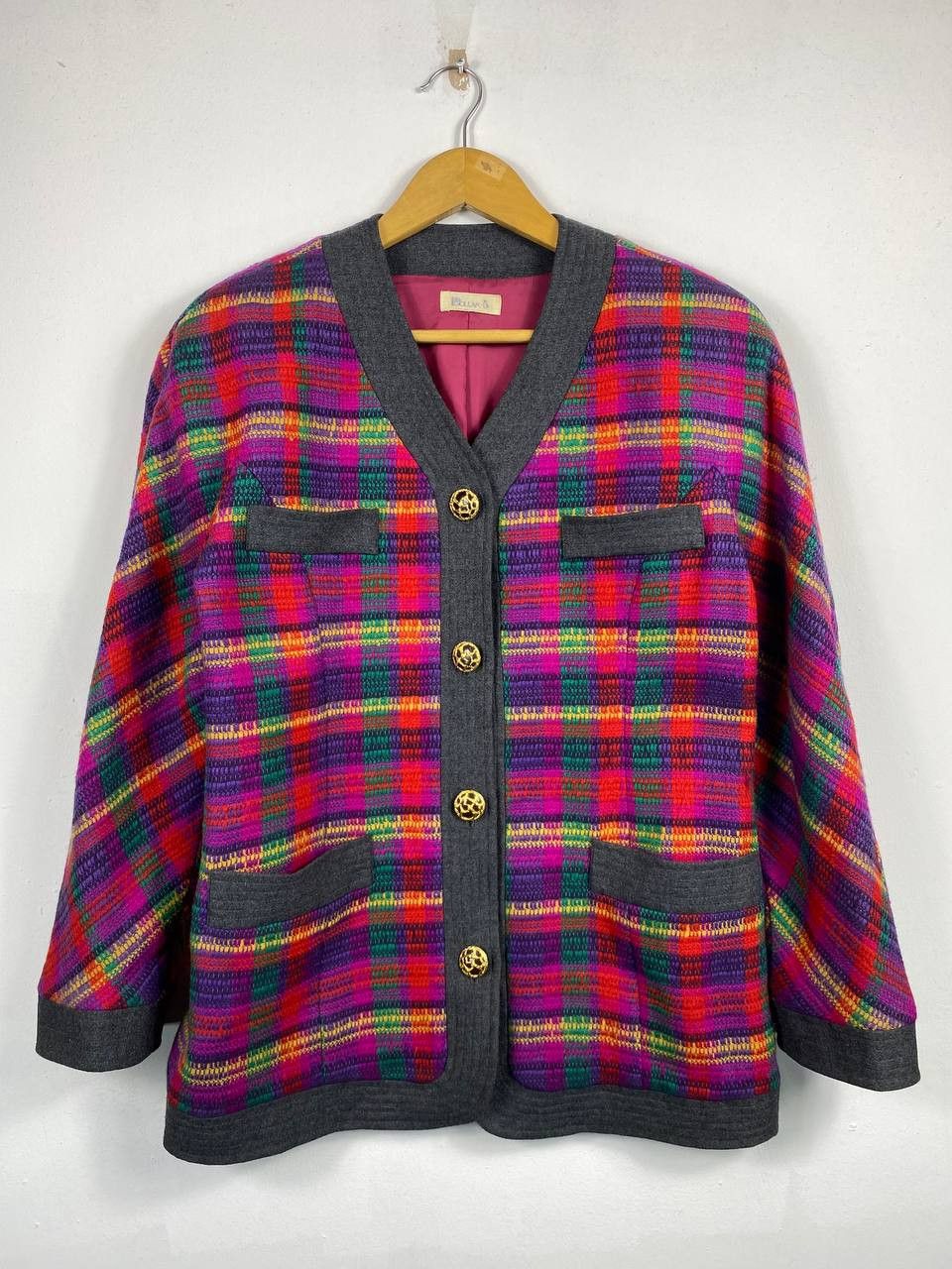 Japanese Brand japanese brand knitted multicolor jacket silk lining Size M / US 6-8 / IT 42-44 - 1 Thumbnail