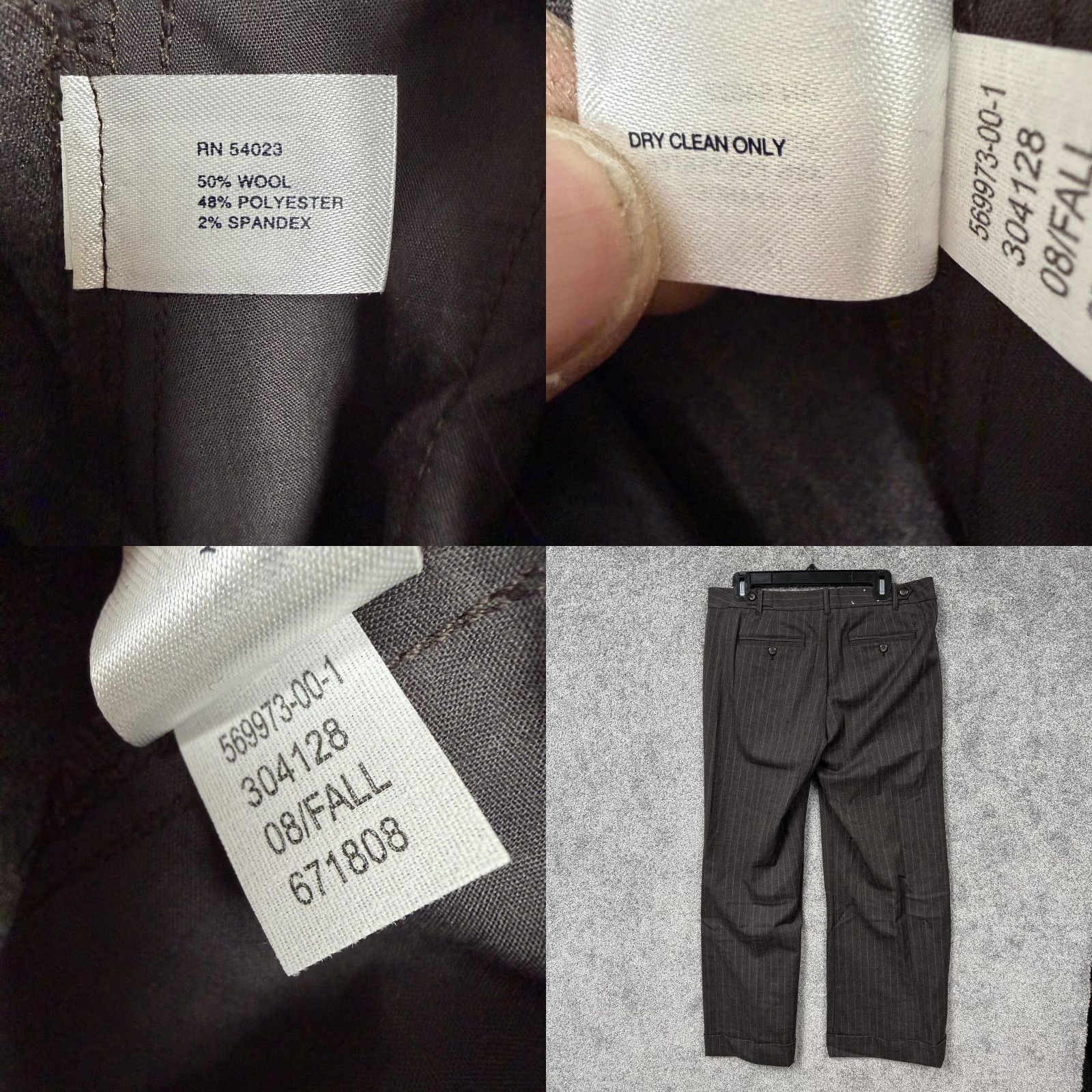 Gap Gap Womens Ankle Trouser Wool-Blend Pinstripe Cuffed 34x28 Regular 8 Brown Tan Dress Pants Workwear Size 30" / US 8 / IT 44 - 8 Thumbnail