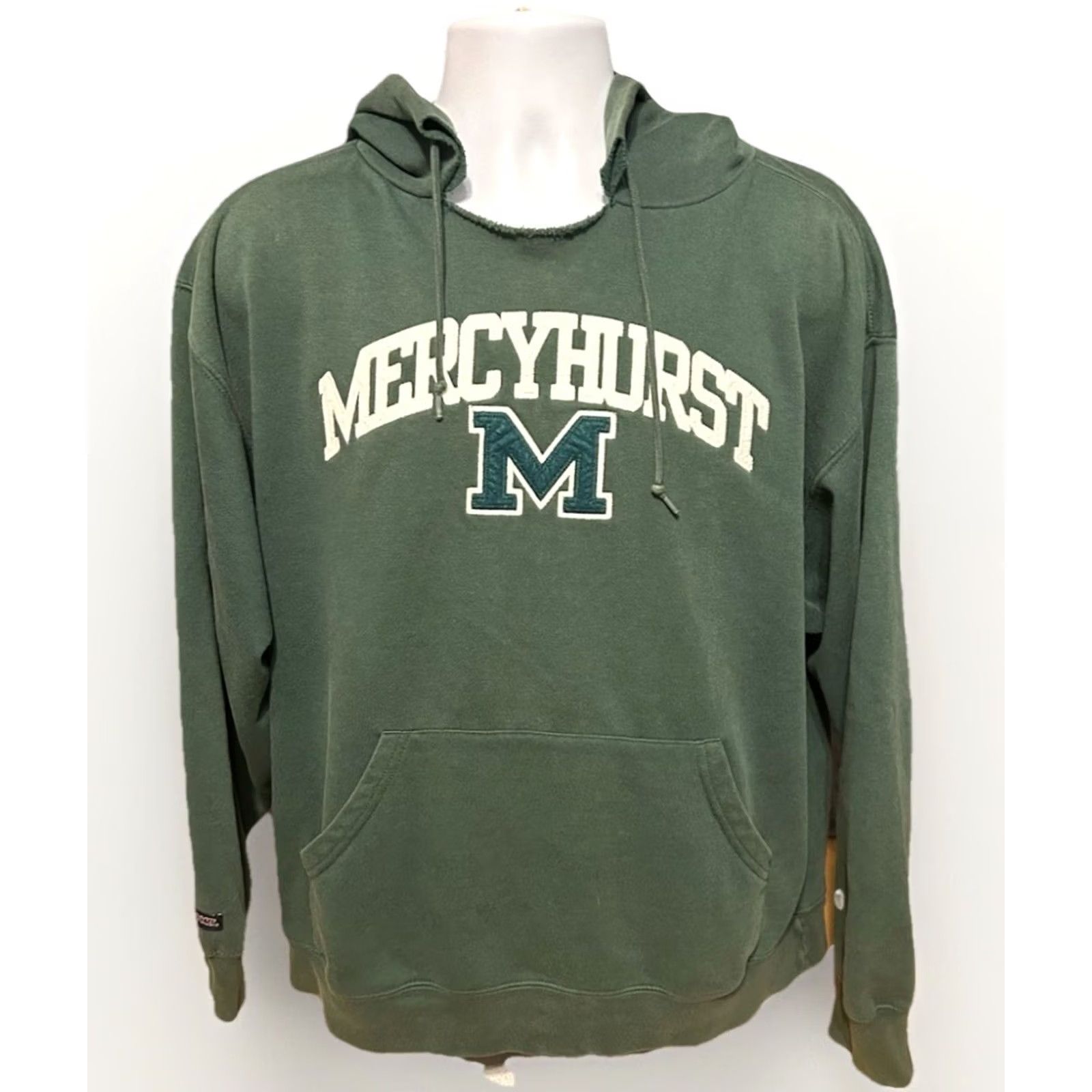Jansport Vintage Mercyhurst Hoodie Adult Large Green Drawstring Jansport Stitched Pullover Size US L / EU 52-54 / 3 - 3 Thumbnail