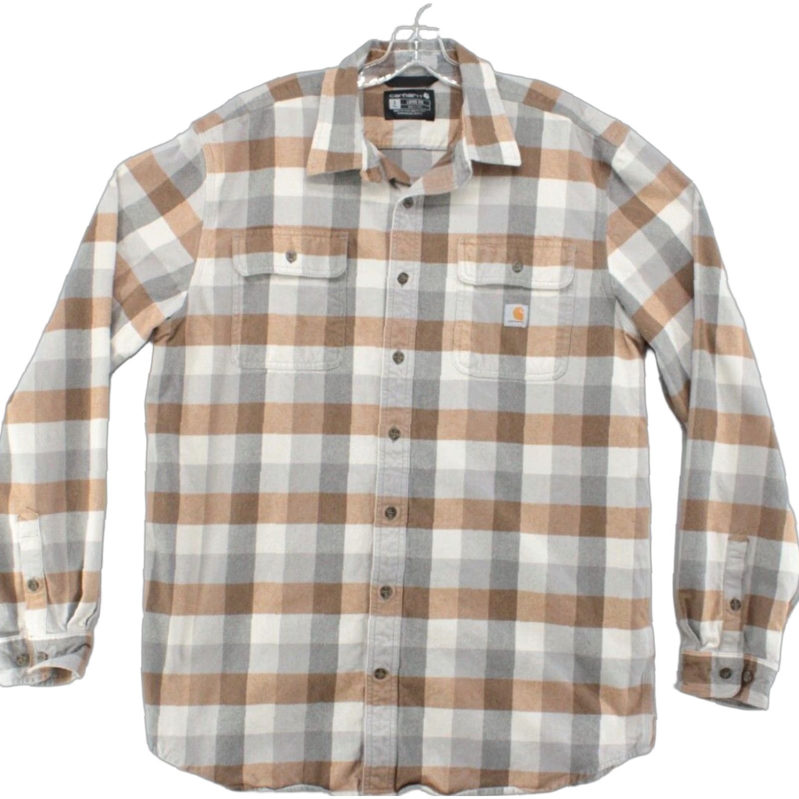 Carhartt VINTAGE Carhartt Heavy Flannel Shirt Mens L-Tall Loose Fit Plaid Heavyweight Cotton Ranch Wear Size US L / EU 52-54 / 3 - 1 Thumbnail