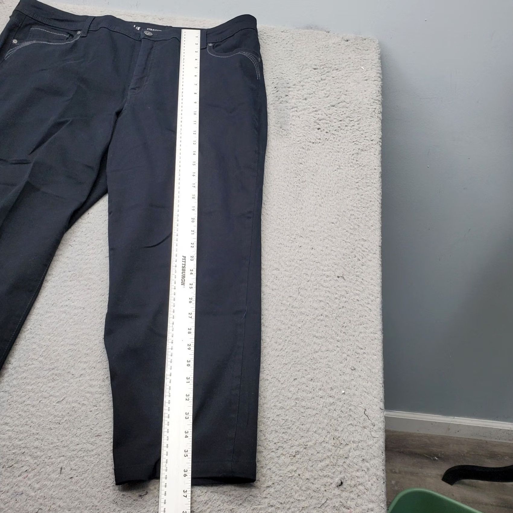 Vintage Style&co. Straight Jeans Womens 22W Black Denim Dark Wash 5-Pocket Streetwear Jeans Size 40" / US 18 - 3 Thumbnail