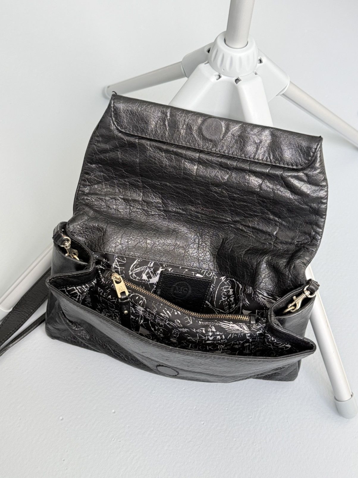 Alexander McQueen Alexander McQueen Black Leather Crossbody Bag Skull Logo Size ONE SIZE - 11 Thumbnail