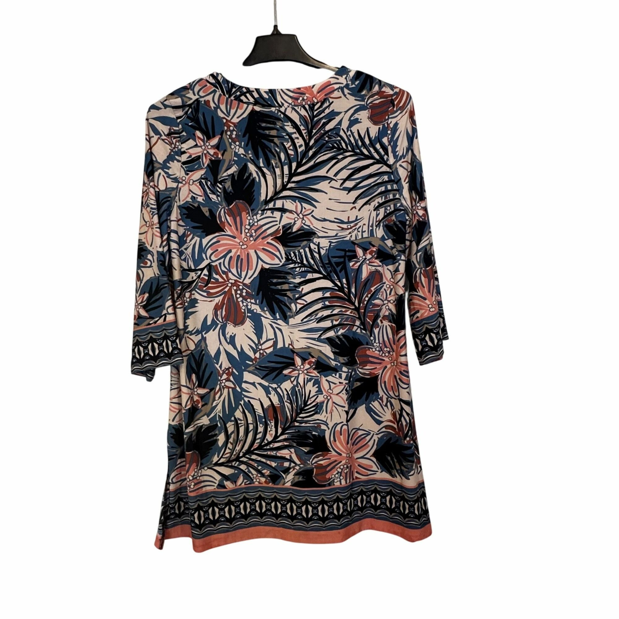 Other ✨Sandiva Sz L Women's Floral Print Tunic Top With Lace-Up De Size L / US 10 / IT 46 - 2 Thumbnail