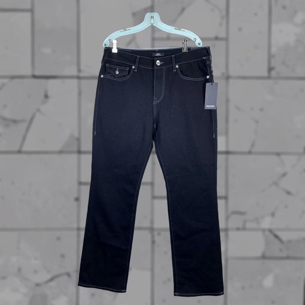 True Religion True Religion Ricky Black Jeans Mens 34x32 Relaxed Straight Denim Pants Ricky Relaxed Straight | Denim | 34 | Black | Mens Jeans Size US 34 / EU 50 - 1 Thumbnail