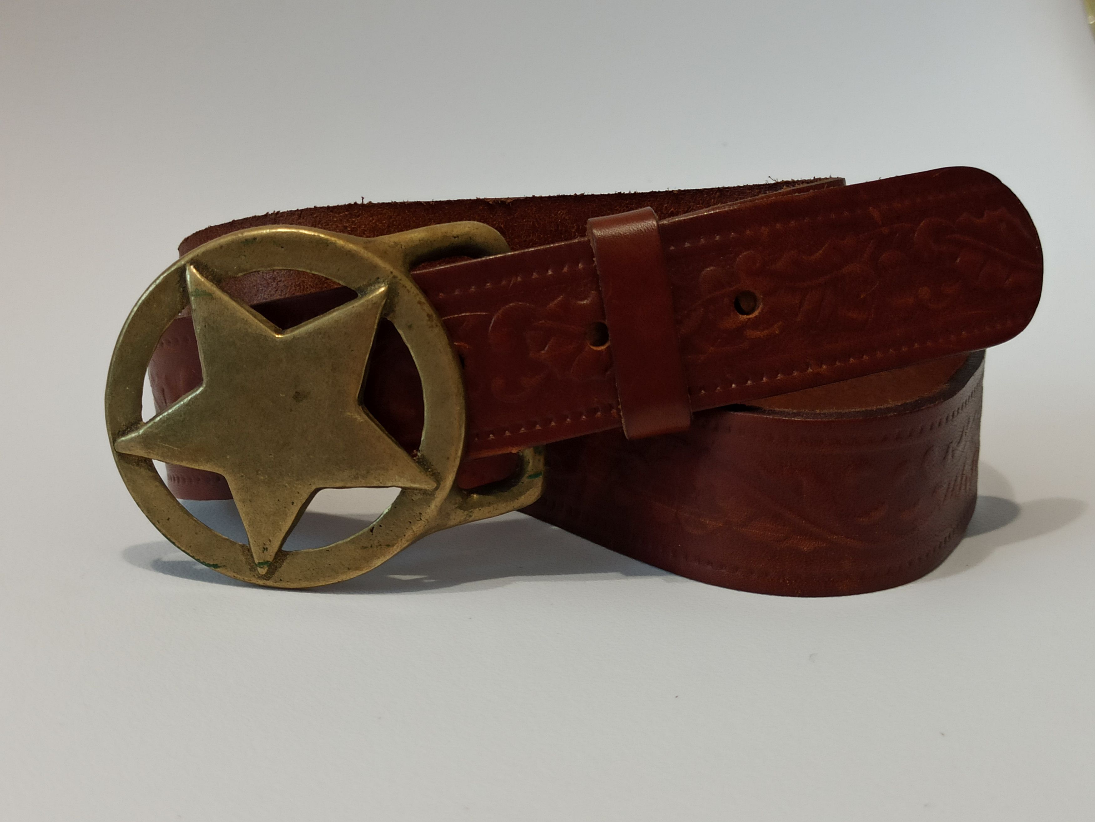 Vintage Solid Brass Sheriff Star Vintage Belt Size ONE SIZE - 3 Thumbnail