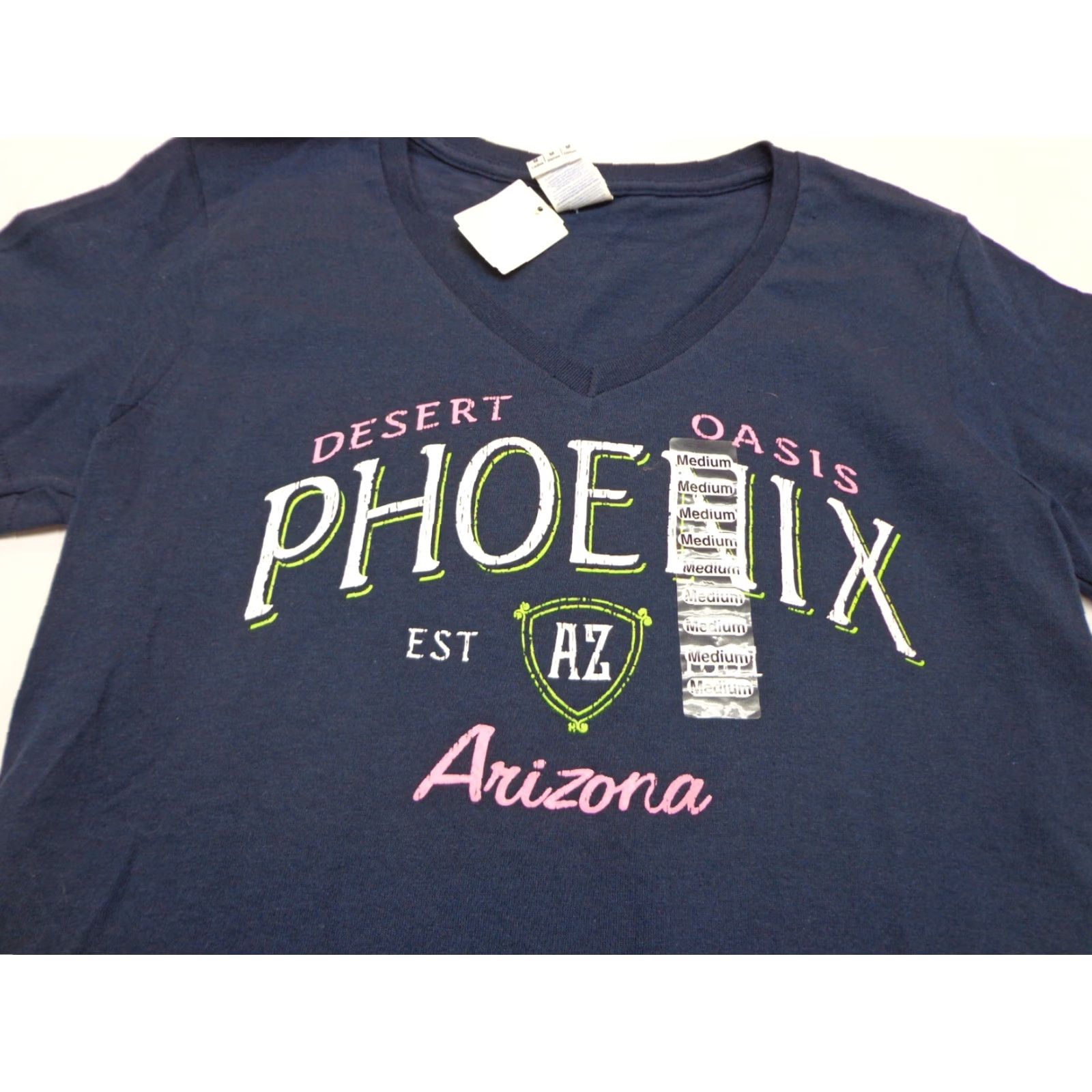 Gildan Phoenix Arizona Desert Oasis Blue Women's Short Sleeve V Neck T-Shirt NEW Size M / US 6-8 / IT 42-44 - 2 Thumbnail