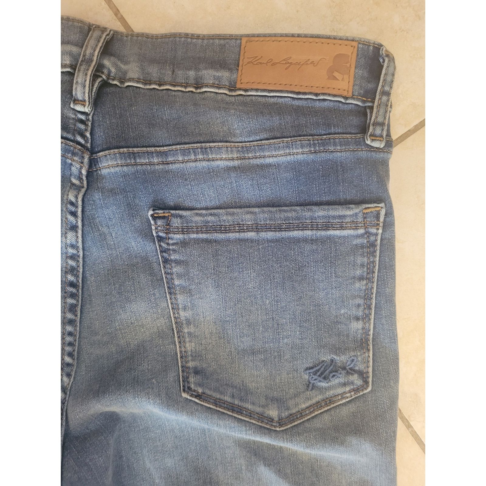 Karl Lagerfeld Karl Lagerfeld Paris Women Skinny Jeans Tape Logo Sides Sz 4 Size 27" / US 4 / IT 40 - 5 Thumbnail