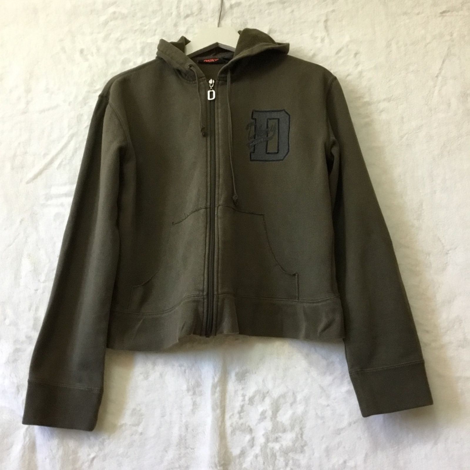 DKNY DKNY Olive Full-Zip Hoodie Size M / US 6-8 / IT 42-44 - 3 Thumbnail