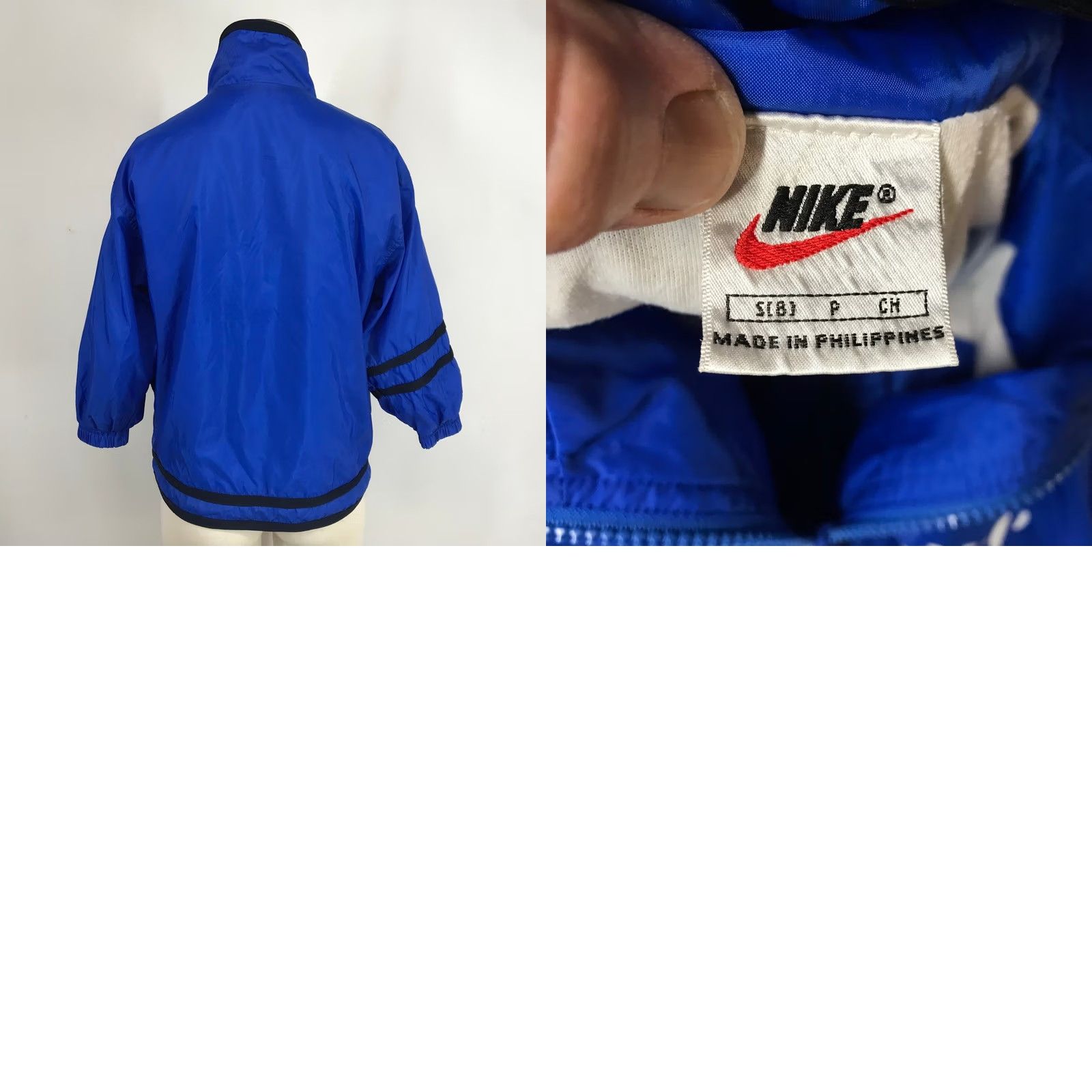 Nike VINTAGE Nike Windbreaker Jacket Blue Full Zip Striped Swoosh Logo Womens Small Size S / US 4 / IT 40 - 8 Thumbnail