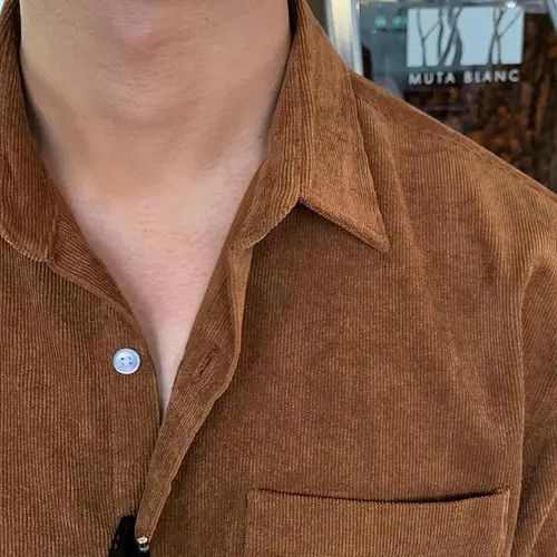 VIBE Brown Corduroy Long Sleeve Shirt Size US L / EU 52-54 / 3 - 4 Thumbnail